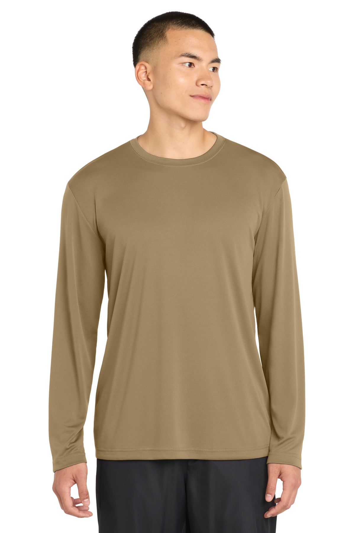 Sport-Tek Long Sleeve PosiCharge Competitor Tee. ST350LS in Coyote Brown