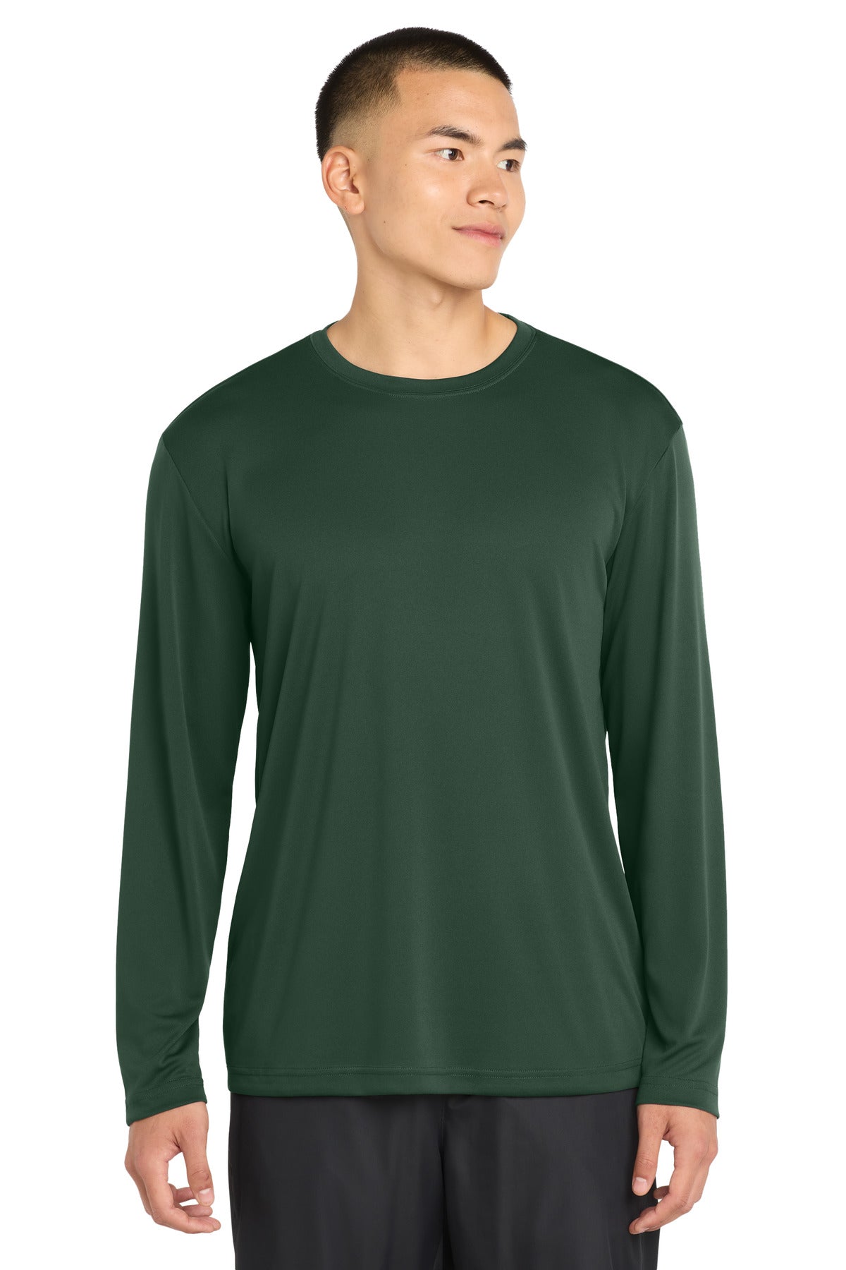 Sport-Tek Long Sleeve PosiCharge Competitor Tee. ST350LS in Forest Green