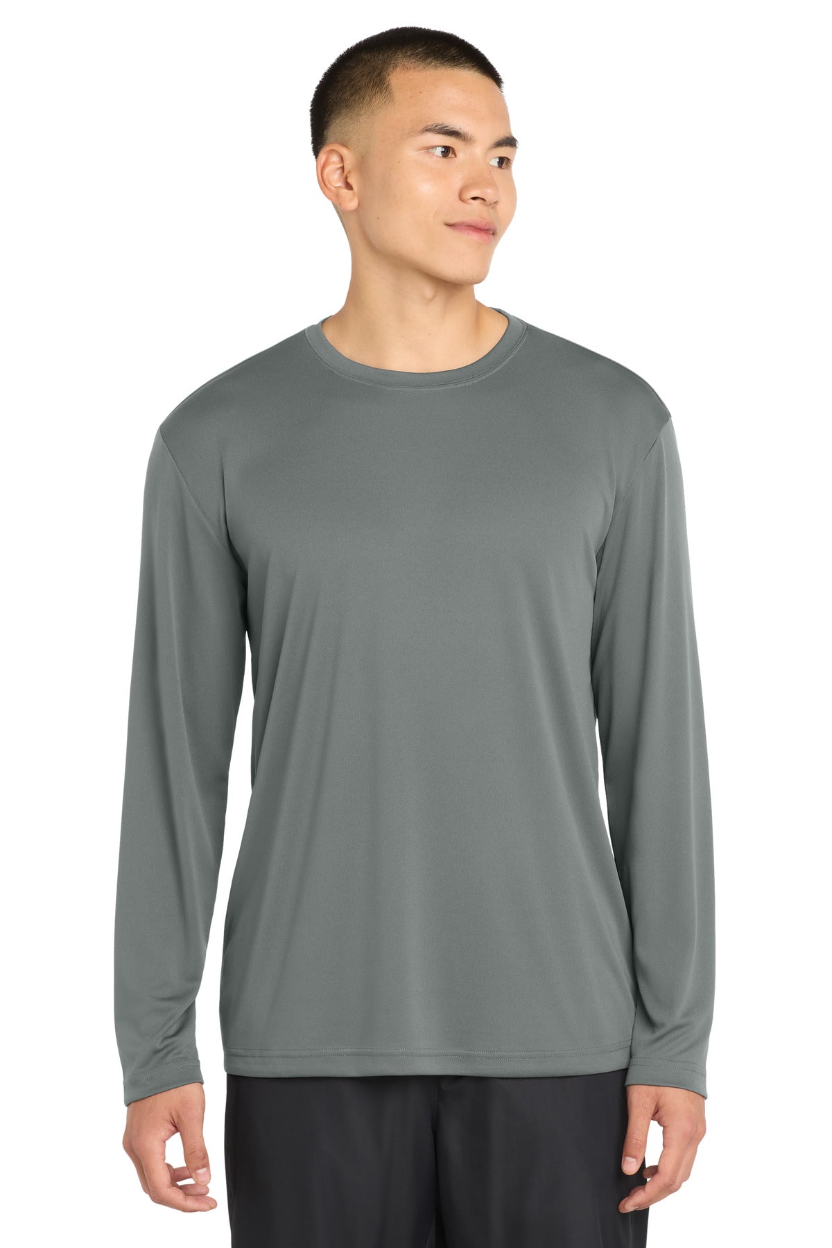 Sport-Tek Long Sleeve PosiCharge Competitor Tee. ST350LS in Grey Concrete