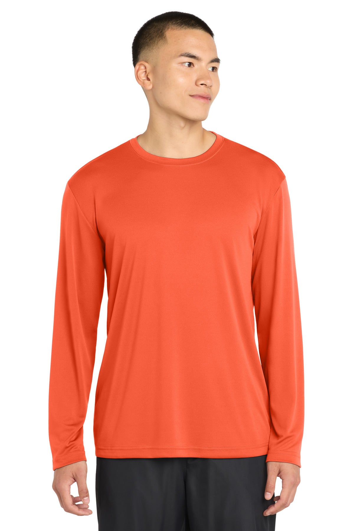 Sport-Tek Long Sleeve PosiCharge Competitor Tee. ST350LS in Neon Orange