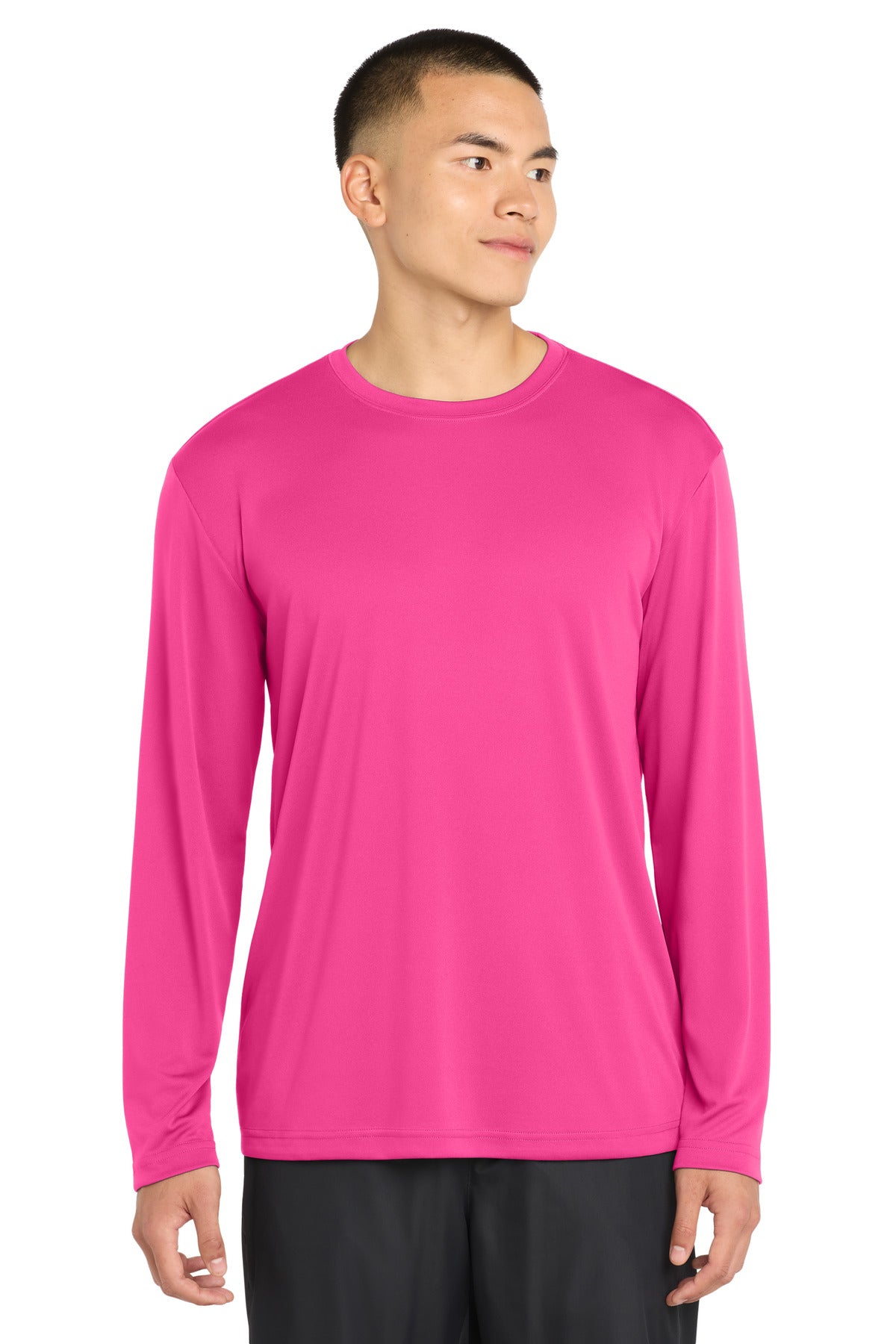 Sport-Tek Long Sleeve PosiCharge Competitor Tee. ST350LS in Neon Pink
