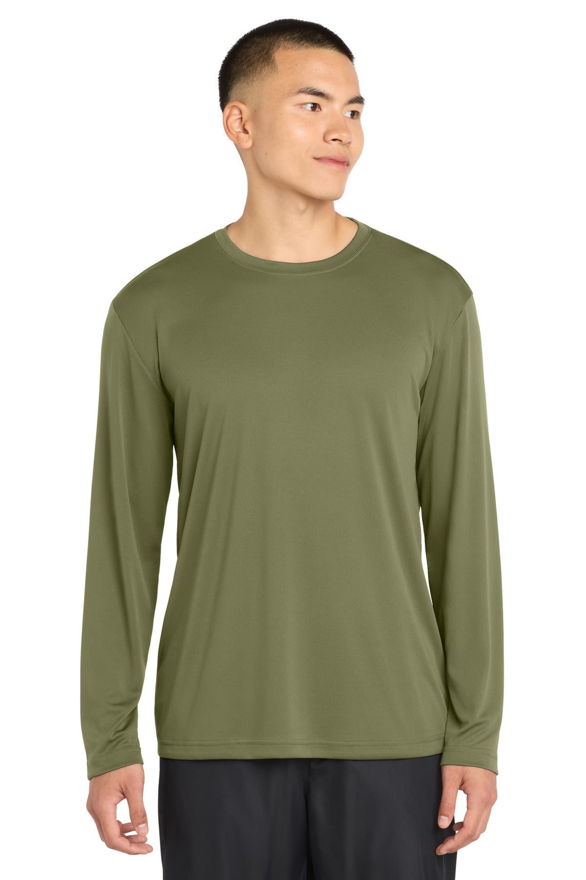 Sport-Tek Long Sleeve PosiCharge Competitor Tee. ST350LS in Olive Drab Green