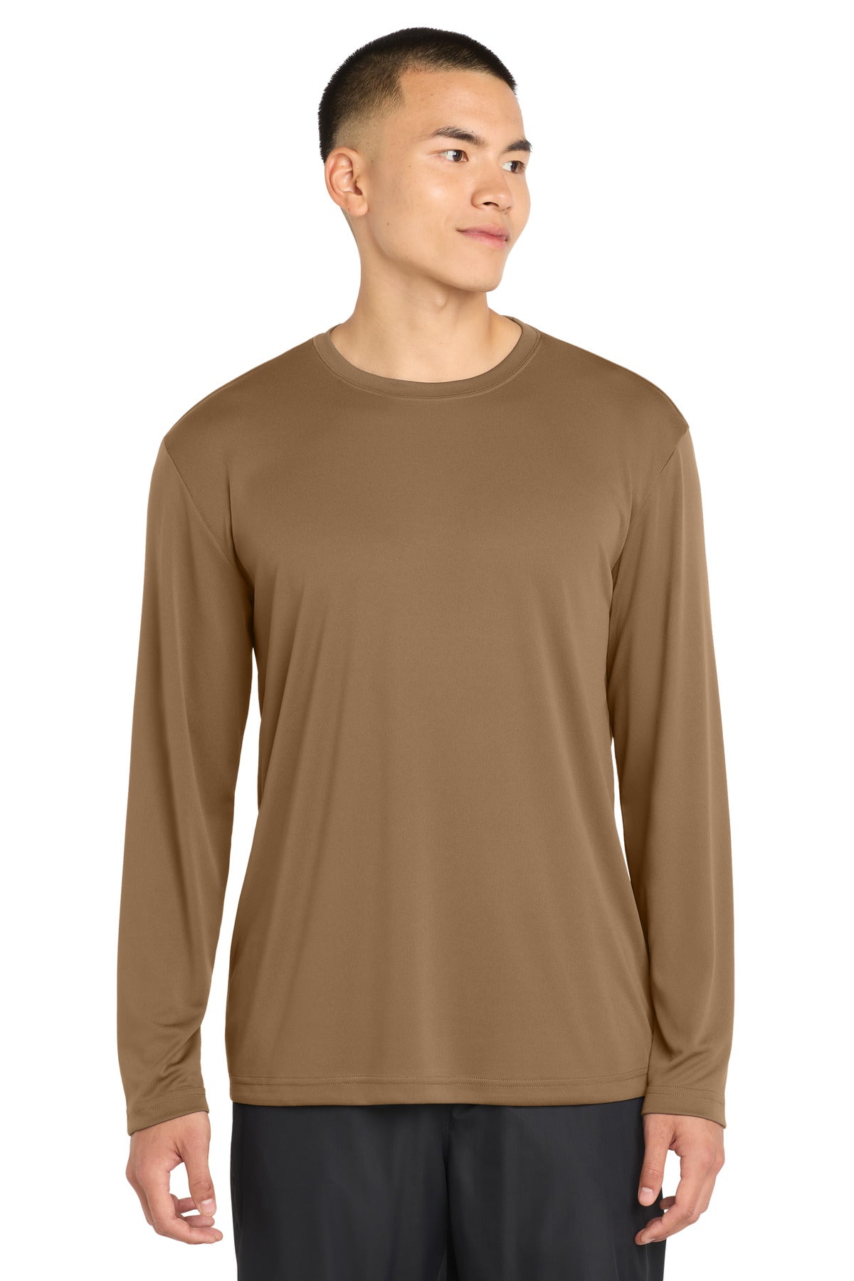 Sport-Tek Long Sleeve PosiCharge Competitor Tee. ST350LS in Woodland Brown