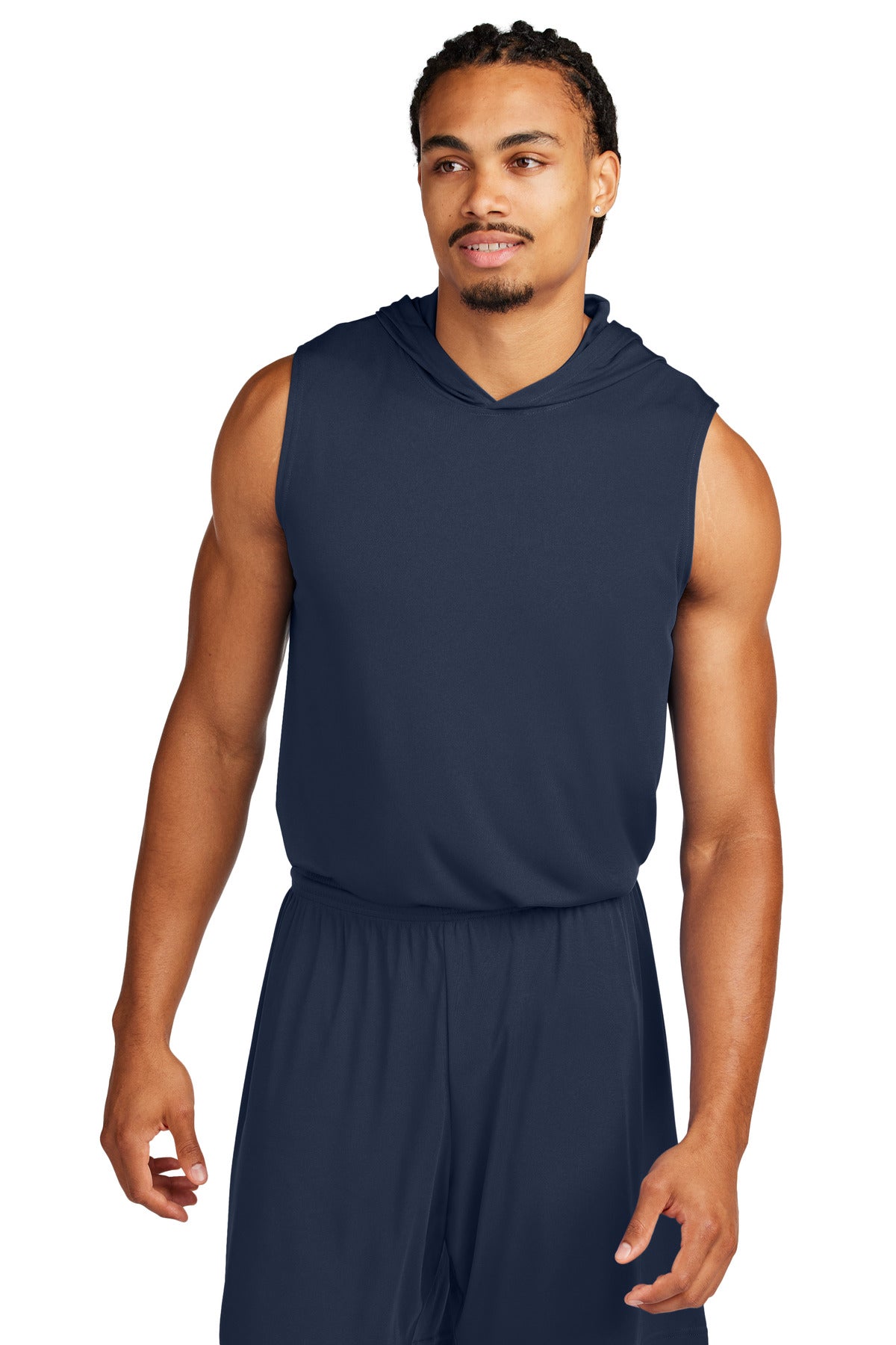 Sport-Tek Competitor Sleeveless Hoodie ST352H in True Navy