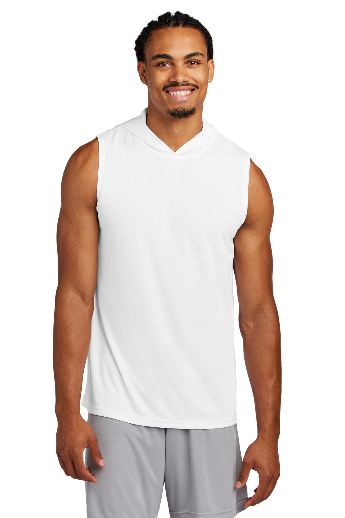 Sport-Tek Competitor Sleeveless Hoodie ST352H in White