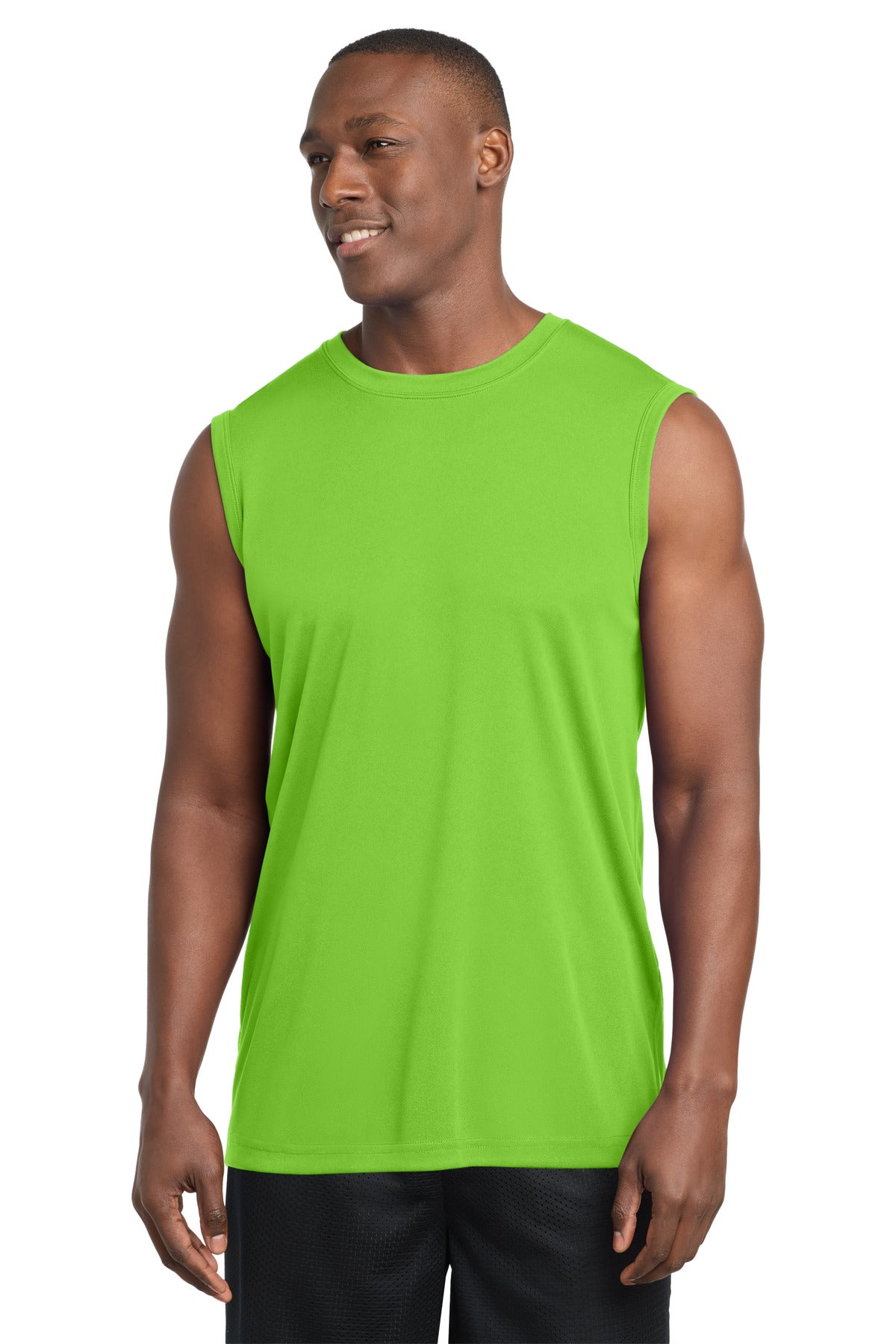 Sport-Tek Sleeveless PosiCharge Competitor Tee. ST352 in Lime Shock