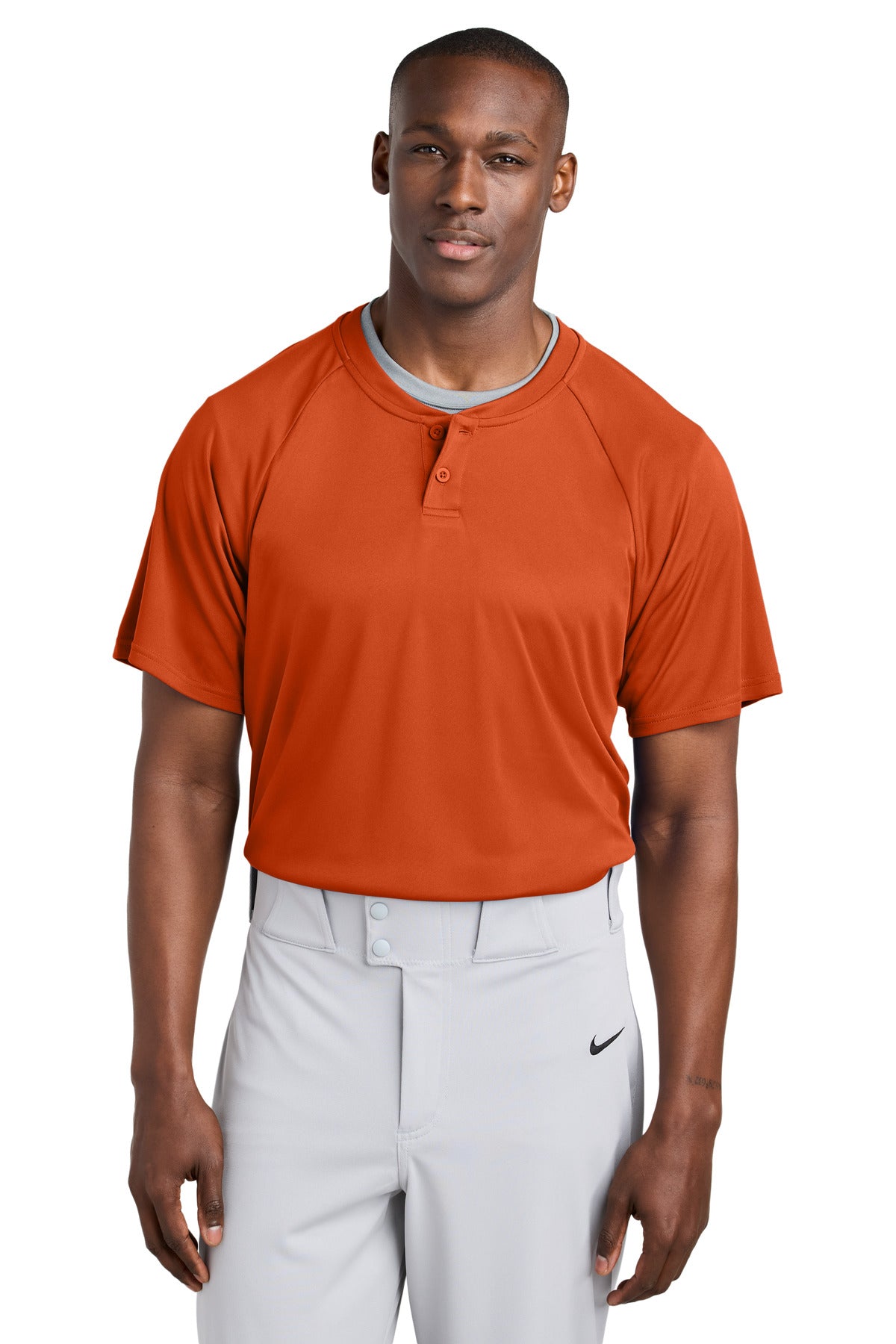 Sport-Tek PosiCharge Competitor 2-Button Henley ST359 in Deep Orange