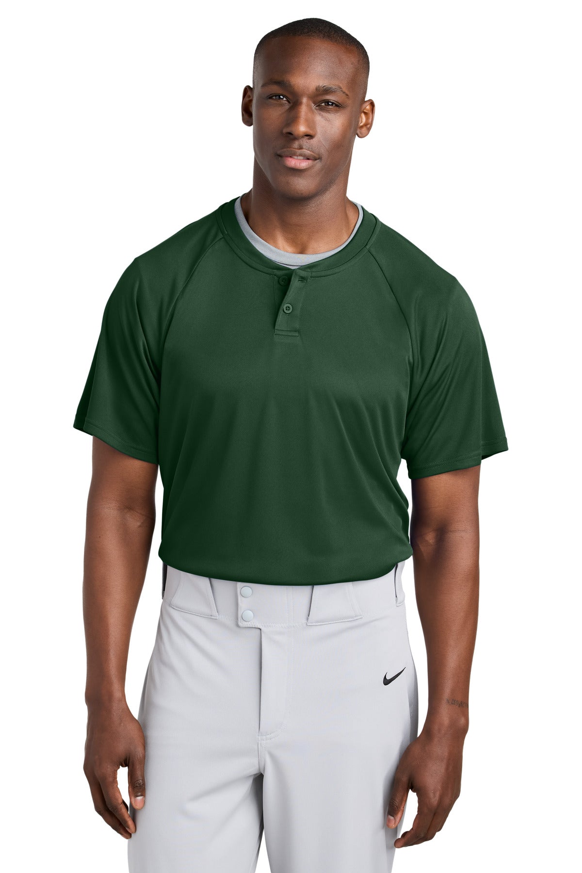 Sport-Tek PosiCharge Competitor 2-Button Henley ST359 in Forest Green