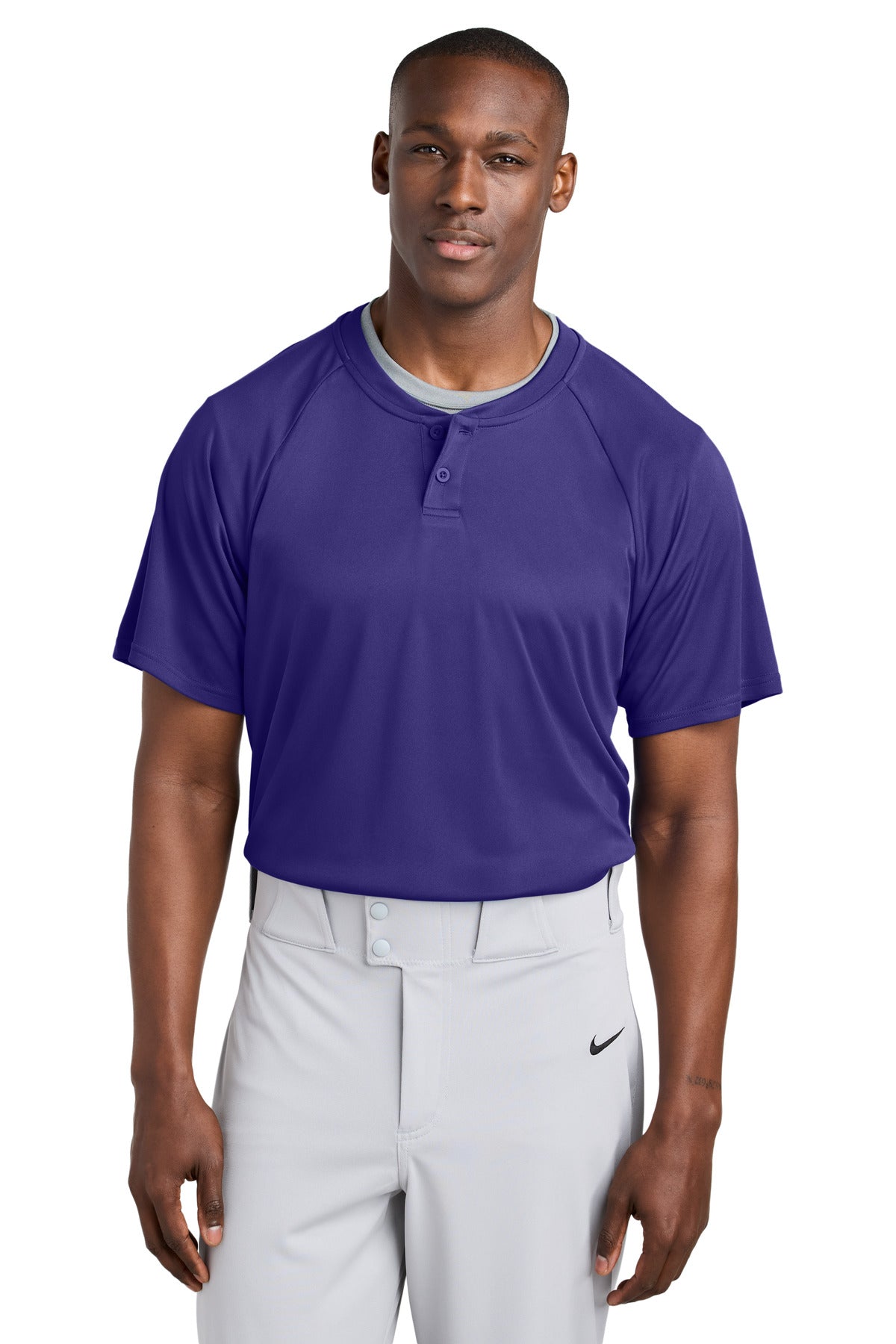 Sport-Tek PosiCharge Competitor 2-Button Henley ST359 in Purple