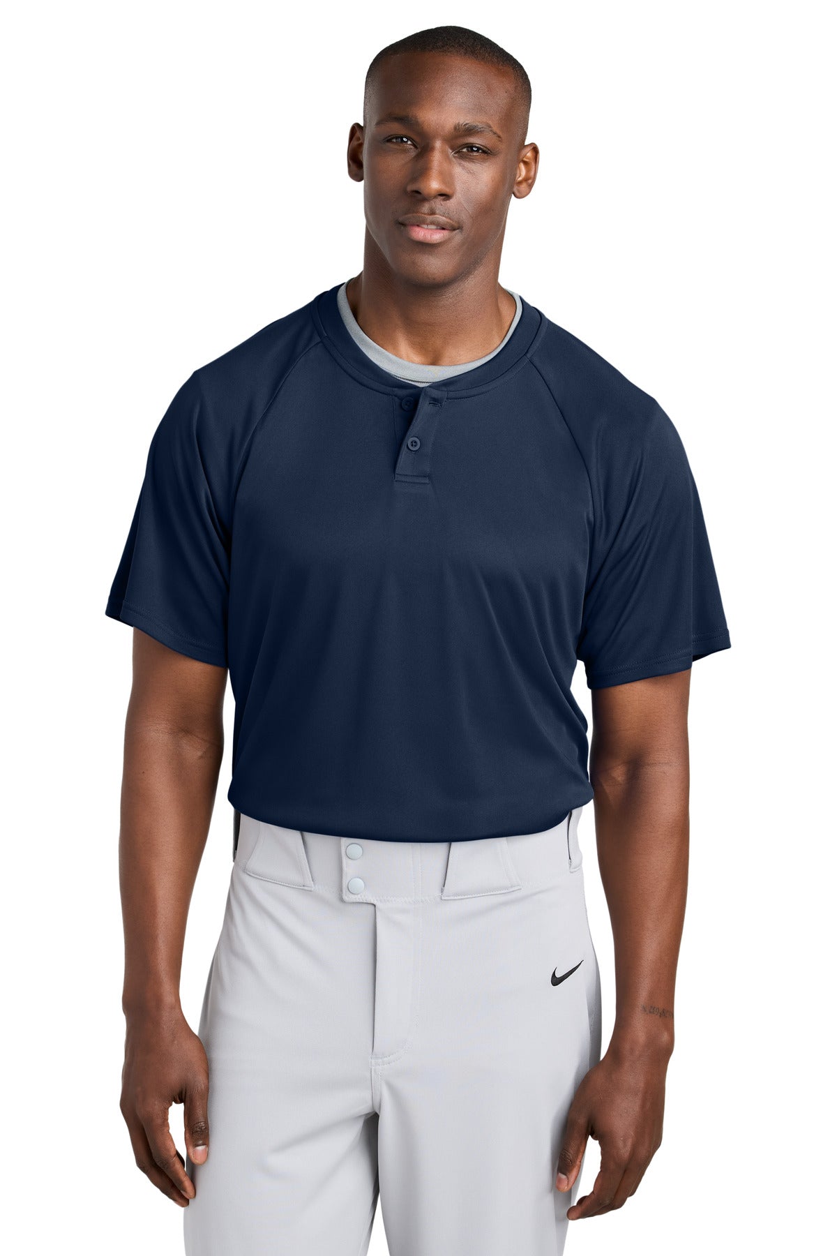 Sport-Tek PosiCharge Competitor 2-Button Henley ST359 in True Navy