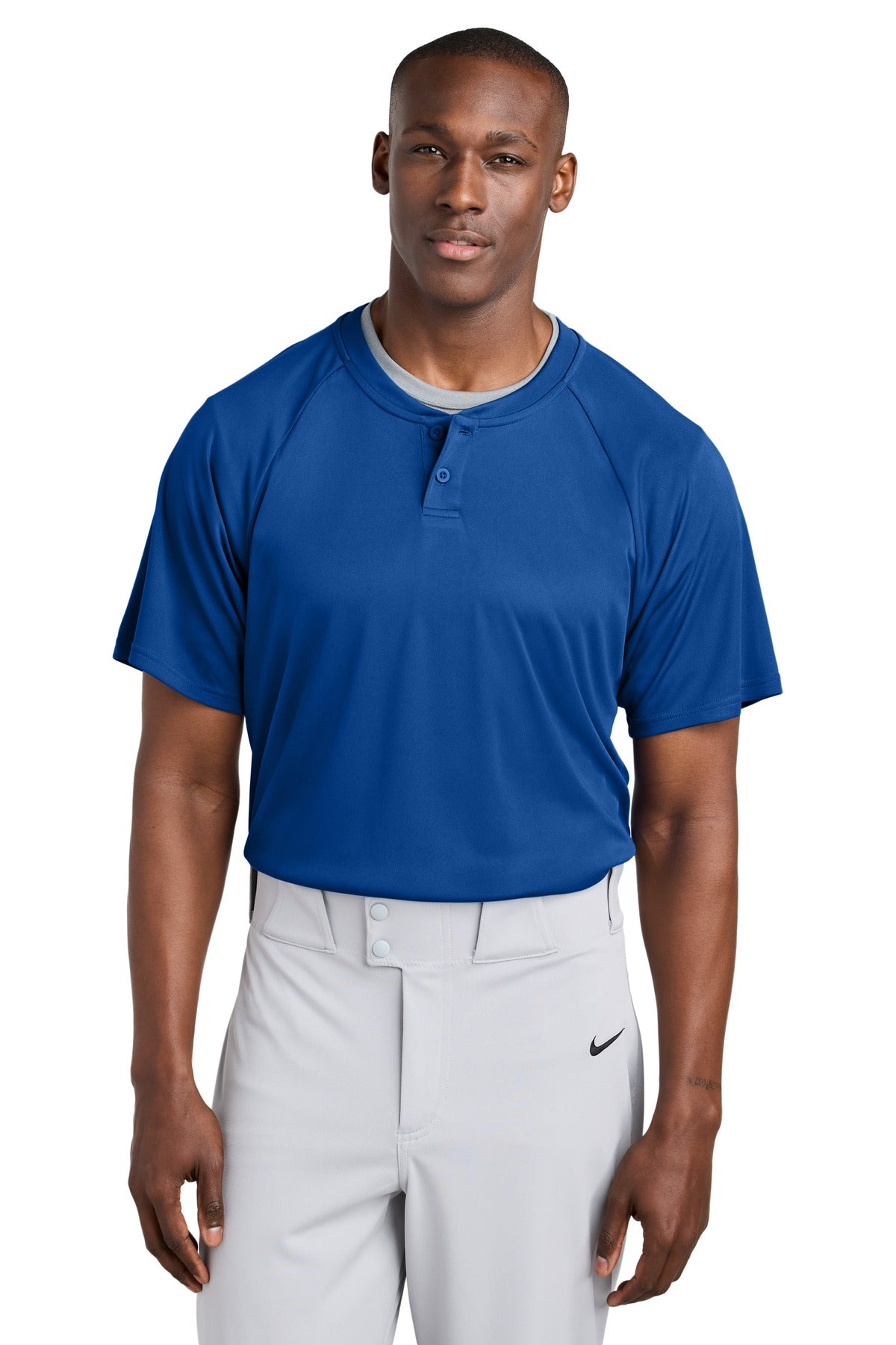 Sport-Tek PosiCharge Competitor 2-Button Henley ST359 in True Royal