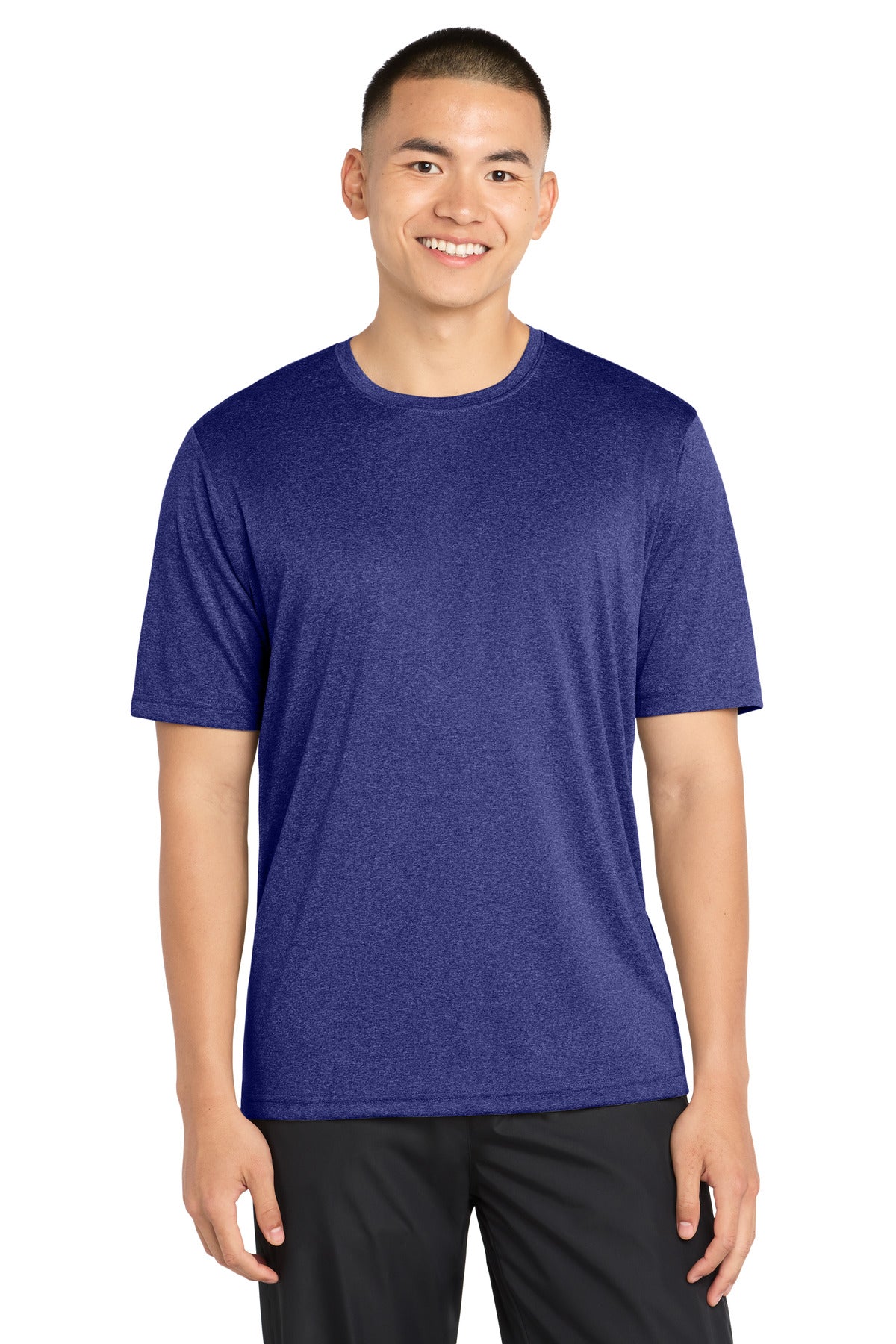 Sport-Tek Heather Contender Tee. ST360 in Cobalt Heather
