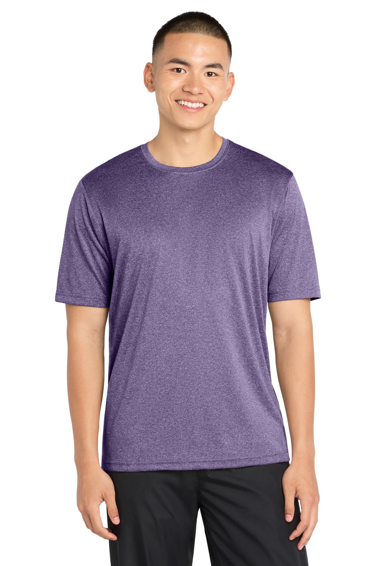 Sport-Tek Heather Contender Tee. ST360 in Purple Heather