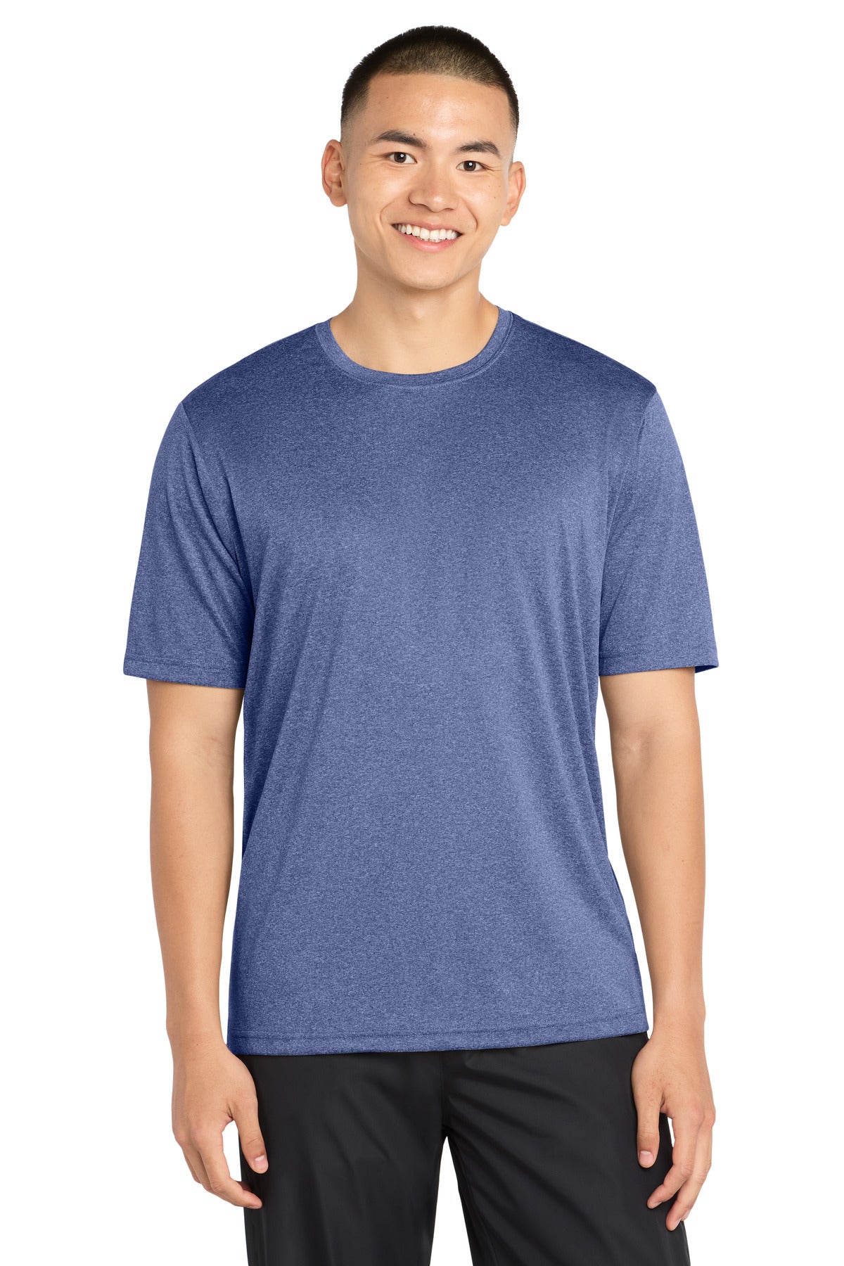 Sport-Tek Heather Contender Tee. ST360 in True Royal Heather
