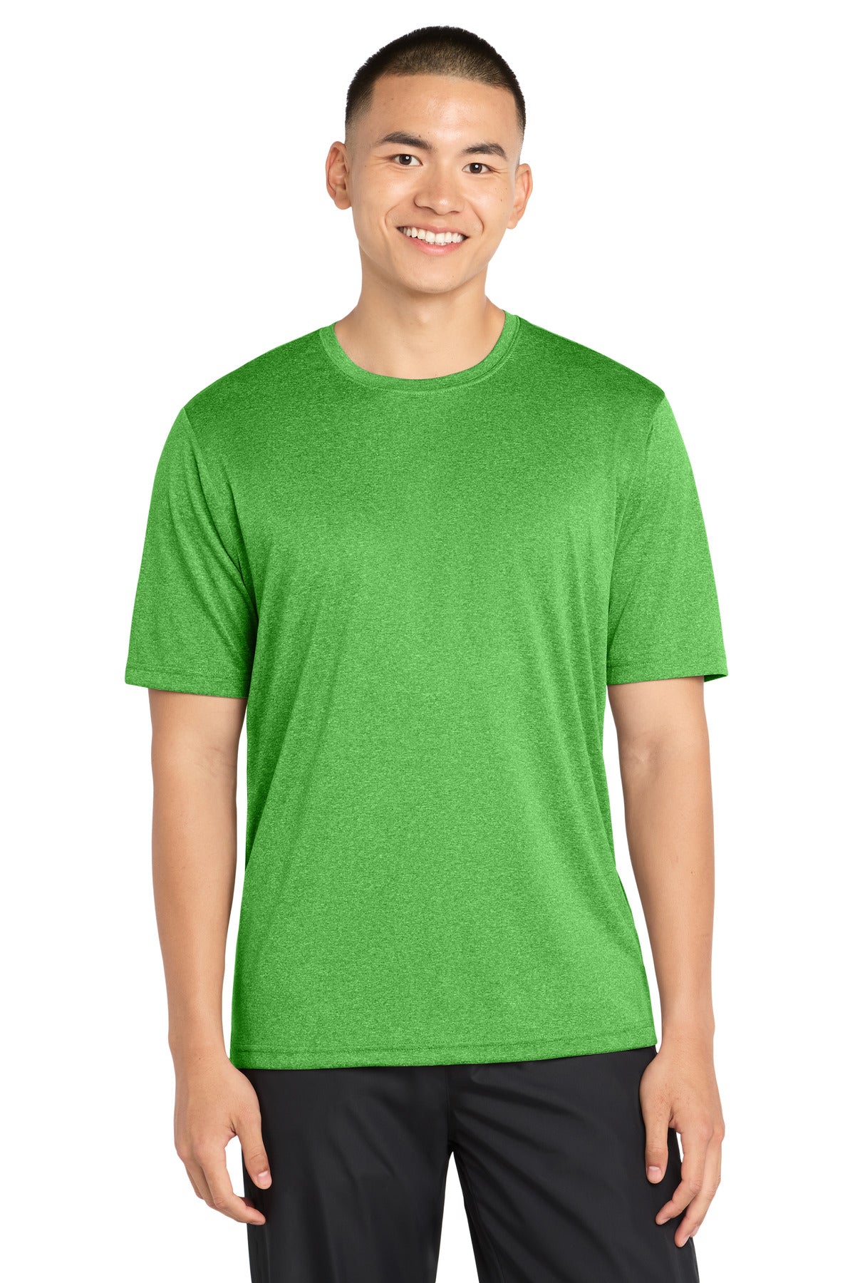 Sport-Tek Heather Contender Tee. ST360 in Turf Green Heather
