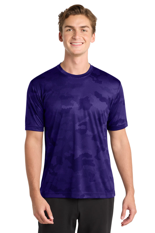 Sport-Tek CamoHex Tee. ST370 in Purple