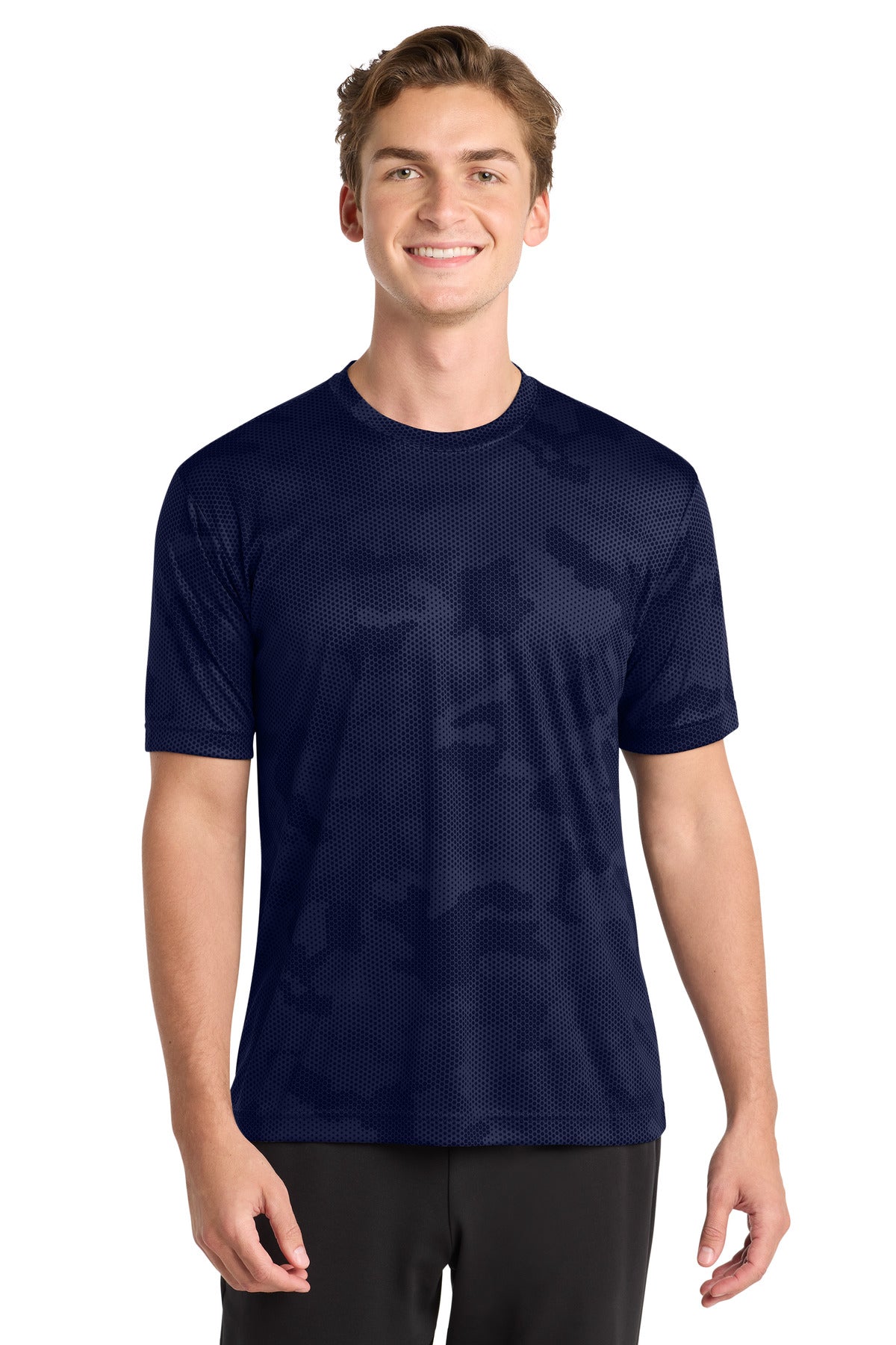 Sport-Tek CamoHex Tee. ST370 in True Navy