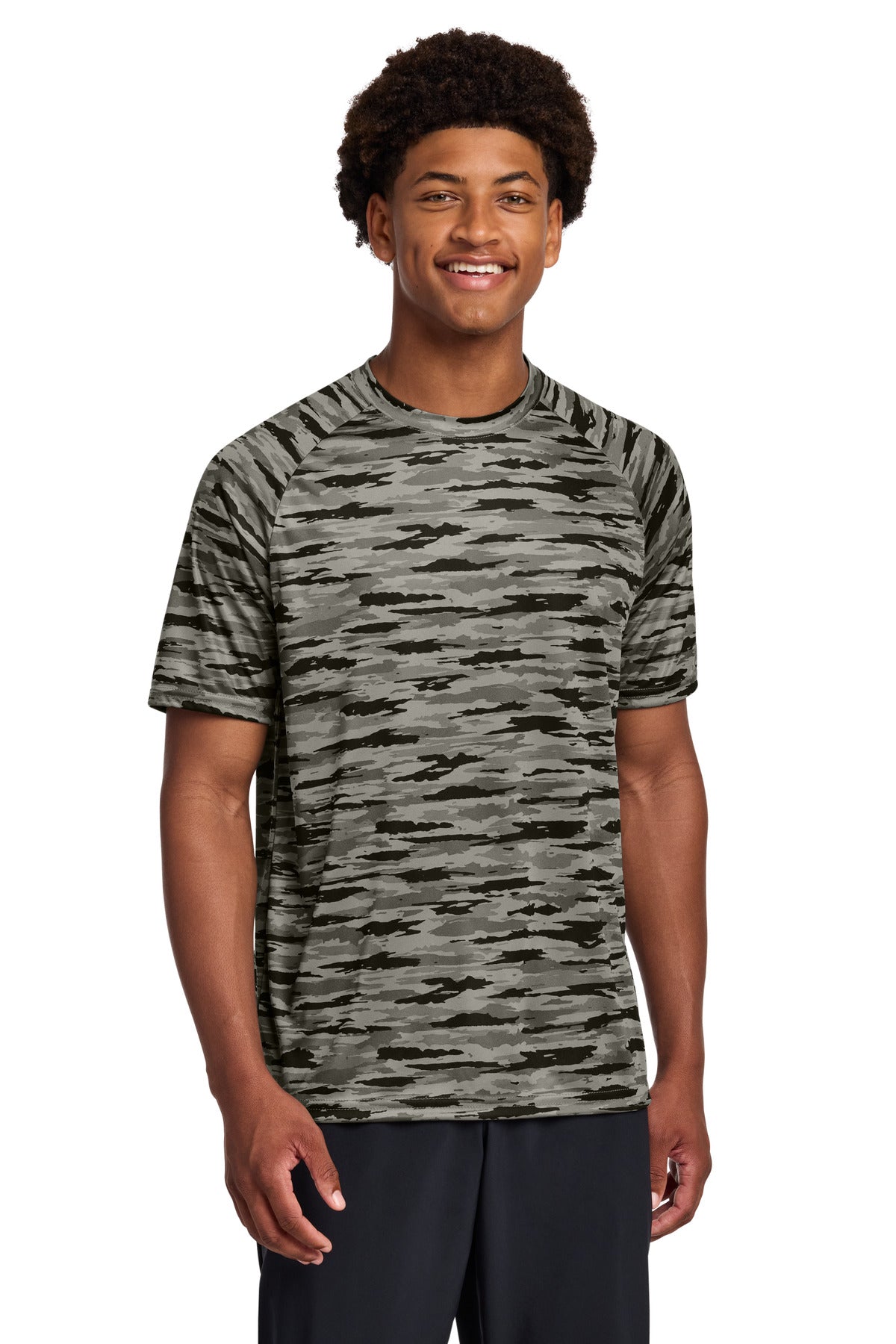 Sport-Tek Drift Camo Tee ST375 in Black