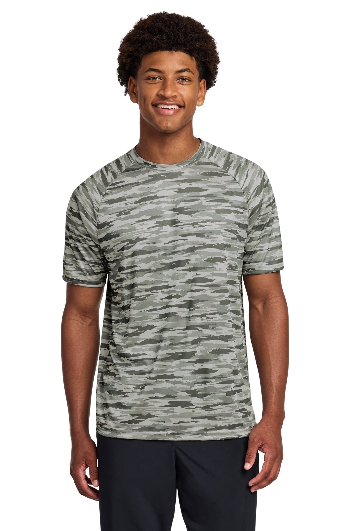 Sport-Tek Drift Camo Tee ST375 in Silver