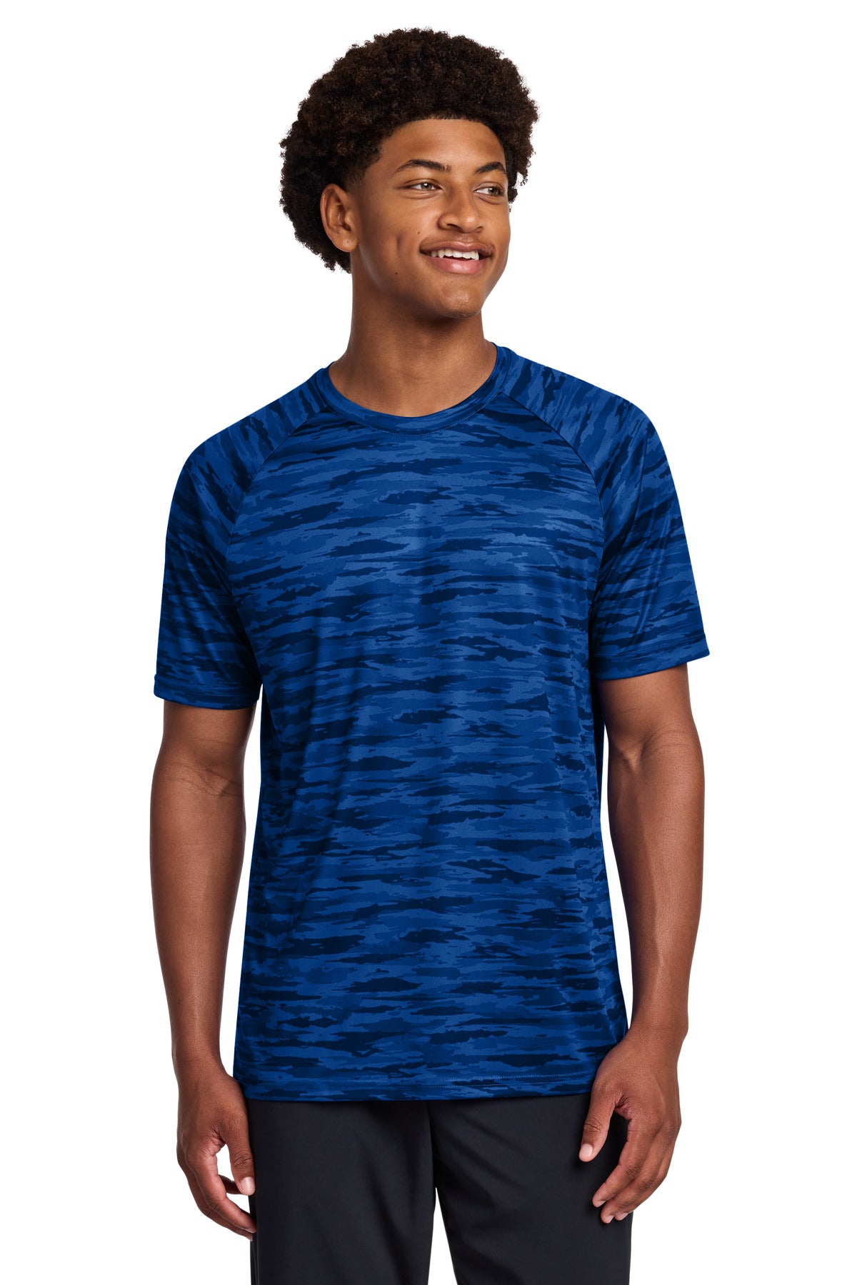 Sport-Tek Drift Camo Tee ST375 in True Royal