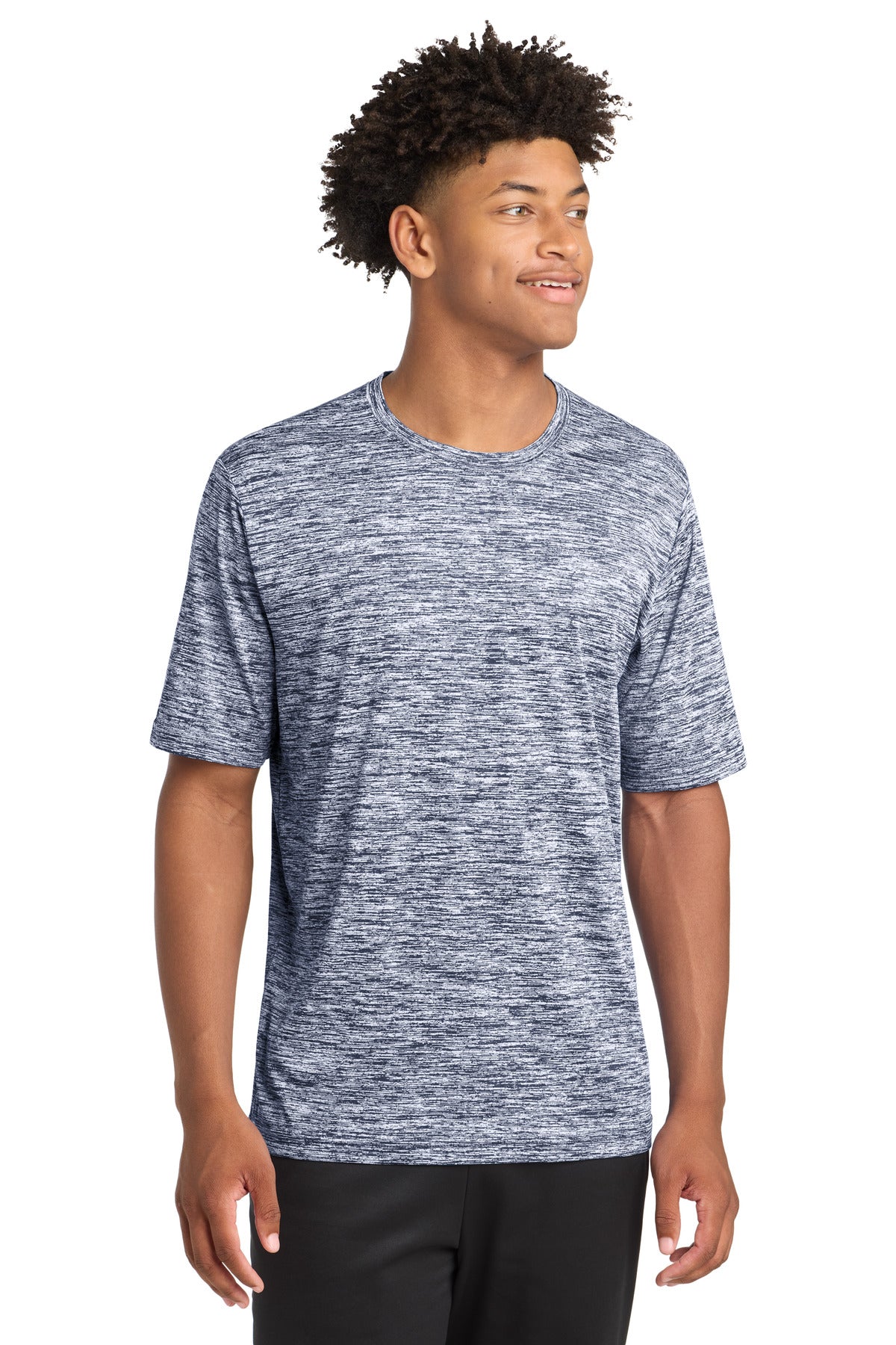 Sport-Tek PosiCharge Electric Heather Tee. ST390 in True Navy Electric