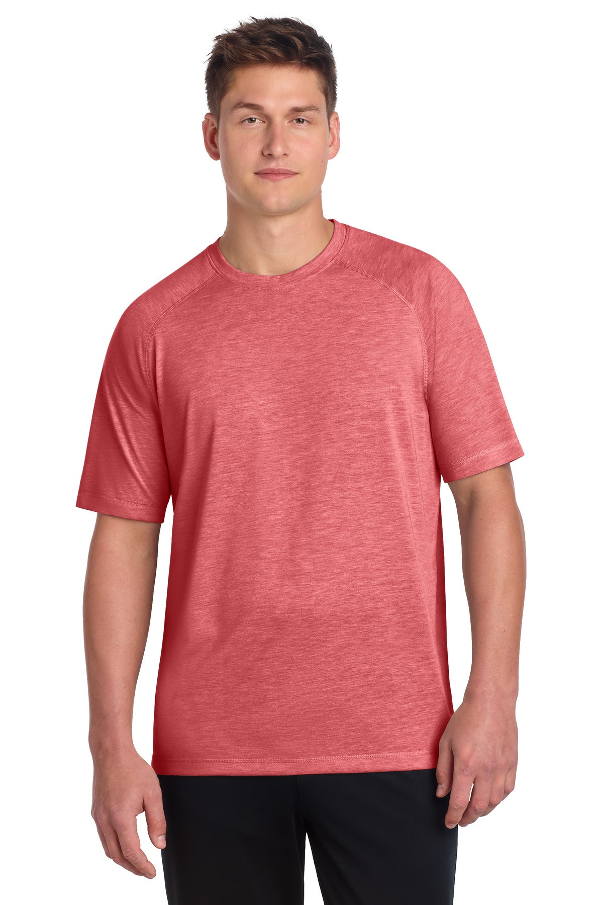 Sport-Tek  PosiCharge  Tri-Blend Wicking Raglan Tee. ST400 in True Red Heather