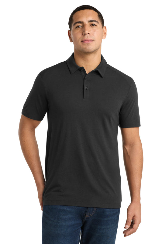 Sport-Tek  PosiCharge  Tri-Blend Wicking Polo. ST405 in Black Triad Solid