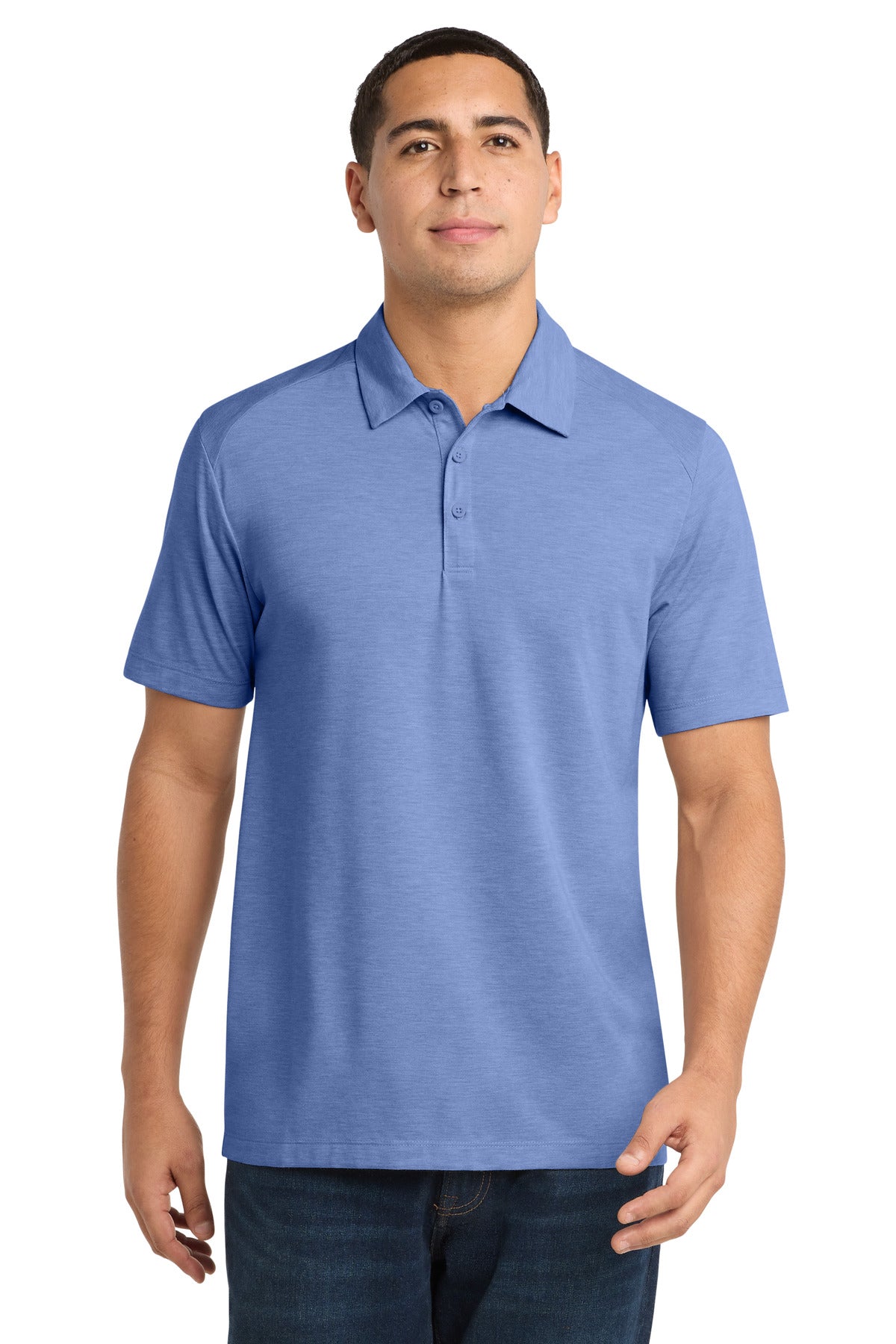 Sport-Tek  PosiCharge  Tri-Blend Wicking Polo. ST405 in True Royal Heather
