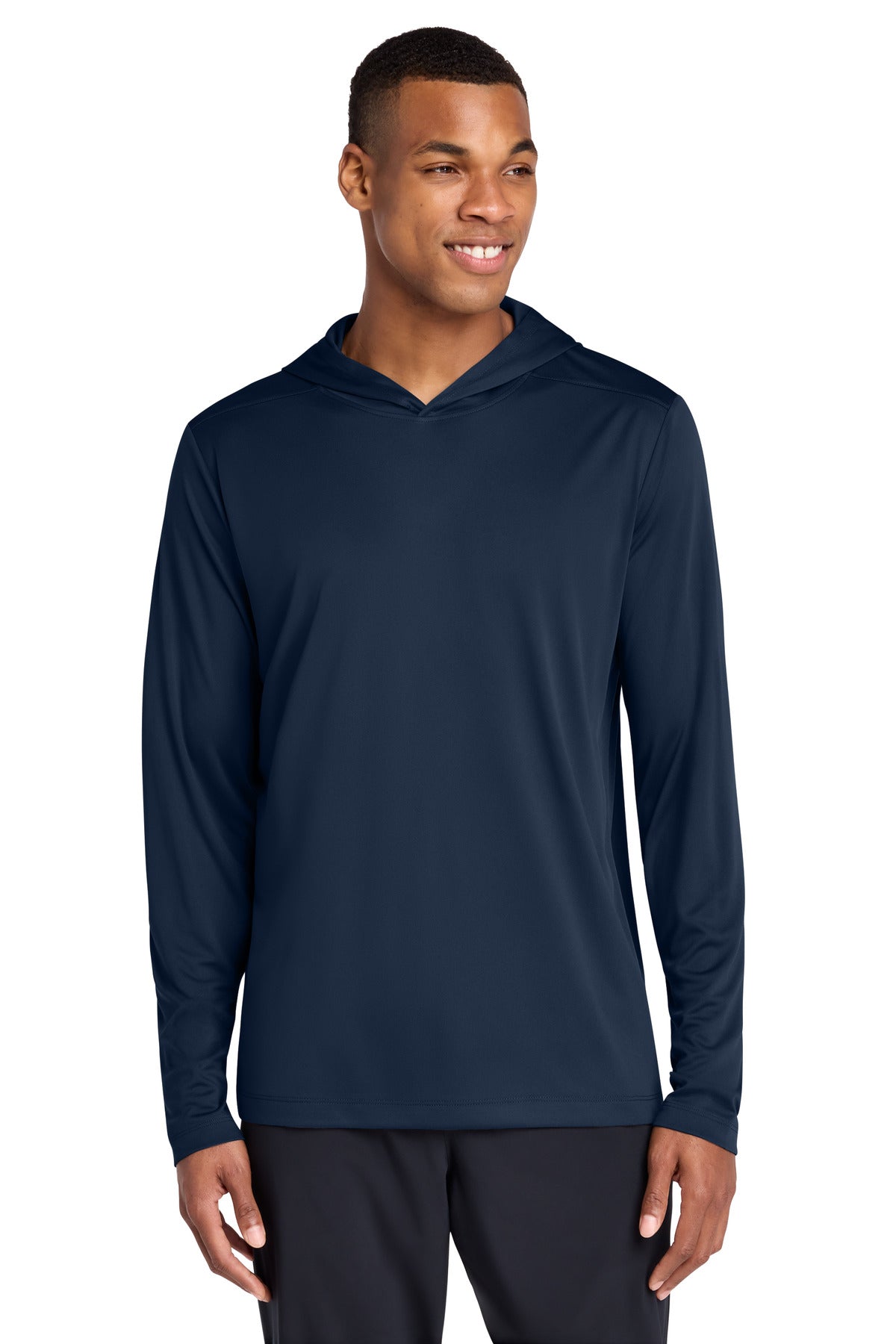 Sport-Tek Posi-UV Pro Long Sleeve Hoodie ST420LSH in True Navy