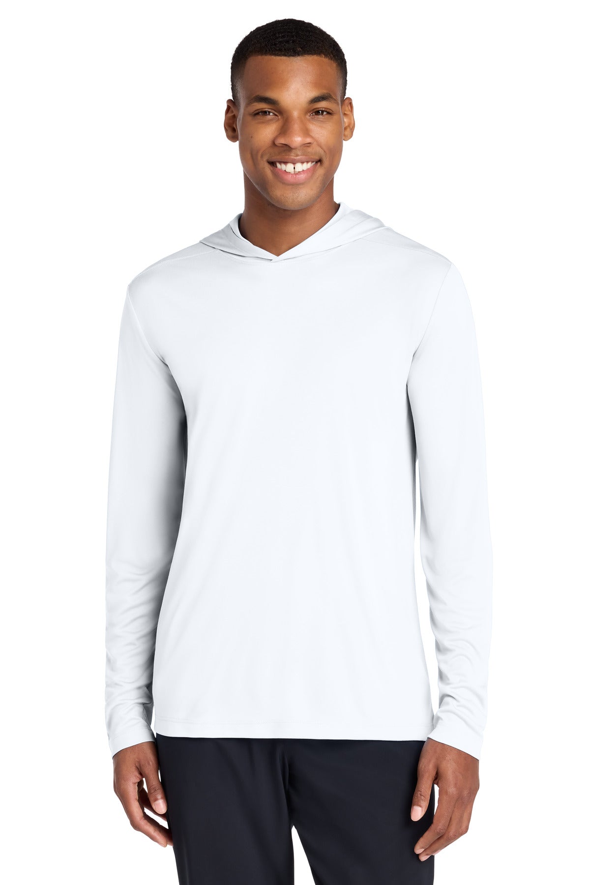 Sport-Tek Posi-UV Pro Long Sleeve Hoodie ST420LSH in White