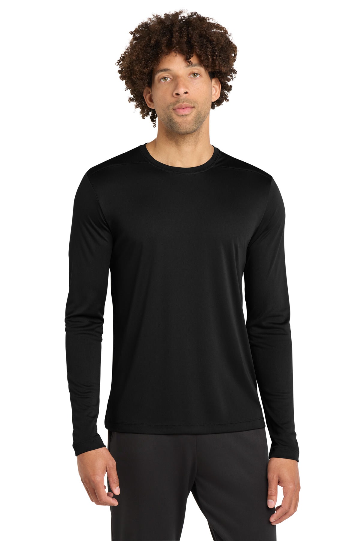 Sport-Tek  Posi-UV Pro Long Sleeve Tee. ST420LS in Black