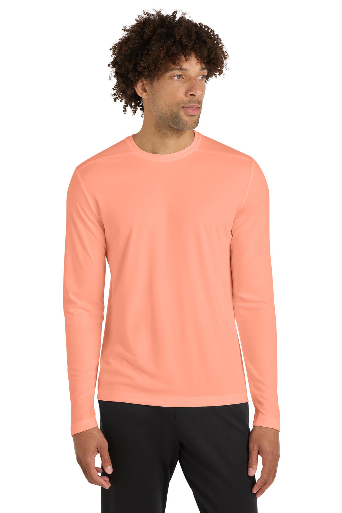 Sport-Tek  Posi-UV Pro Long Sleeve Tee. ST420LS in Soft Coral