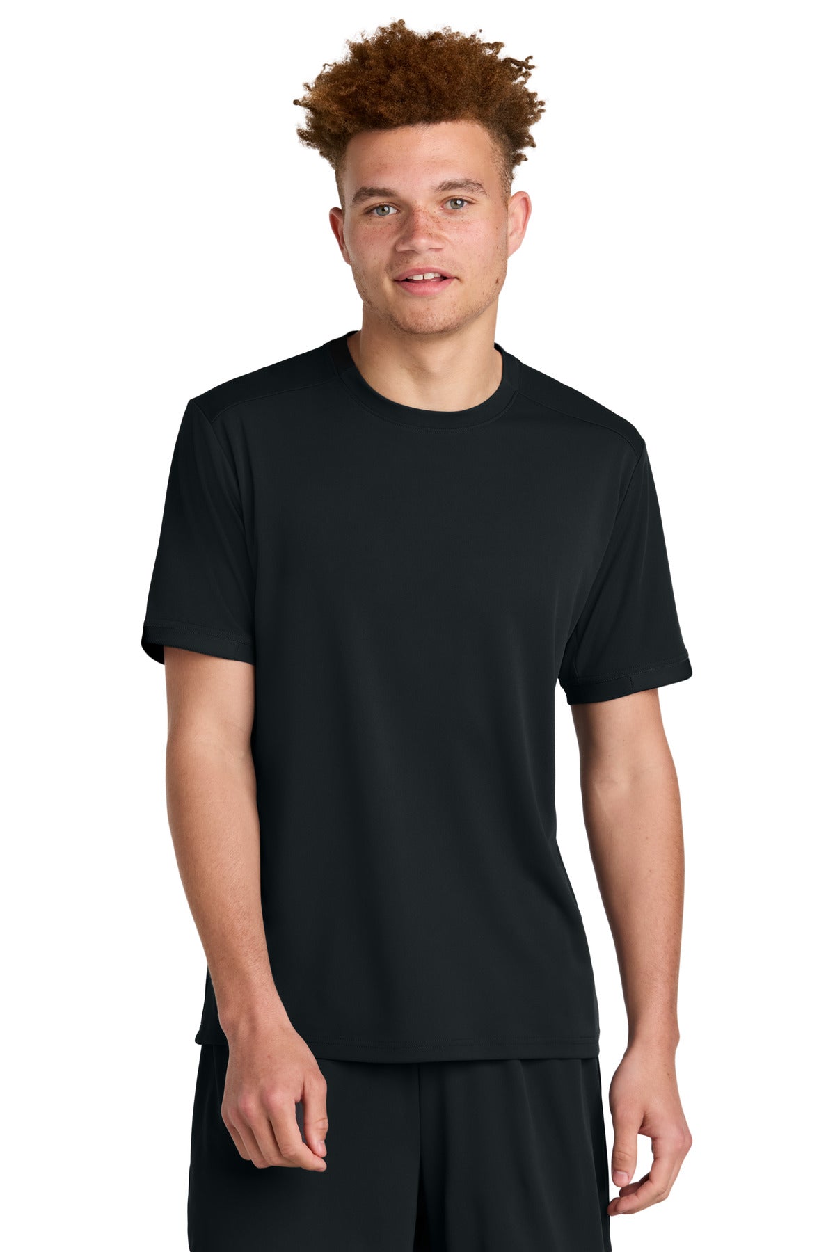 Sport-Tek Club Short Sleeve Crew ST440 in Black/ Black