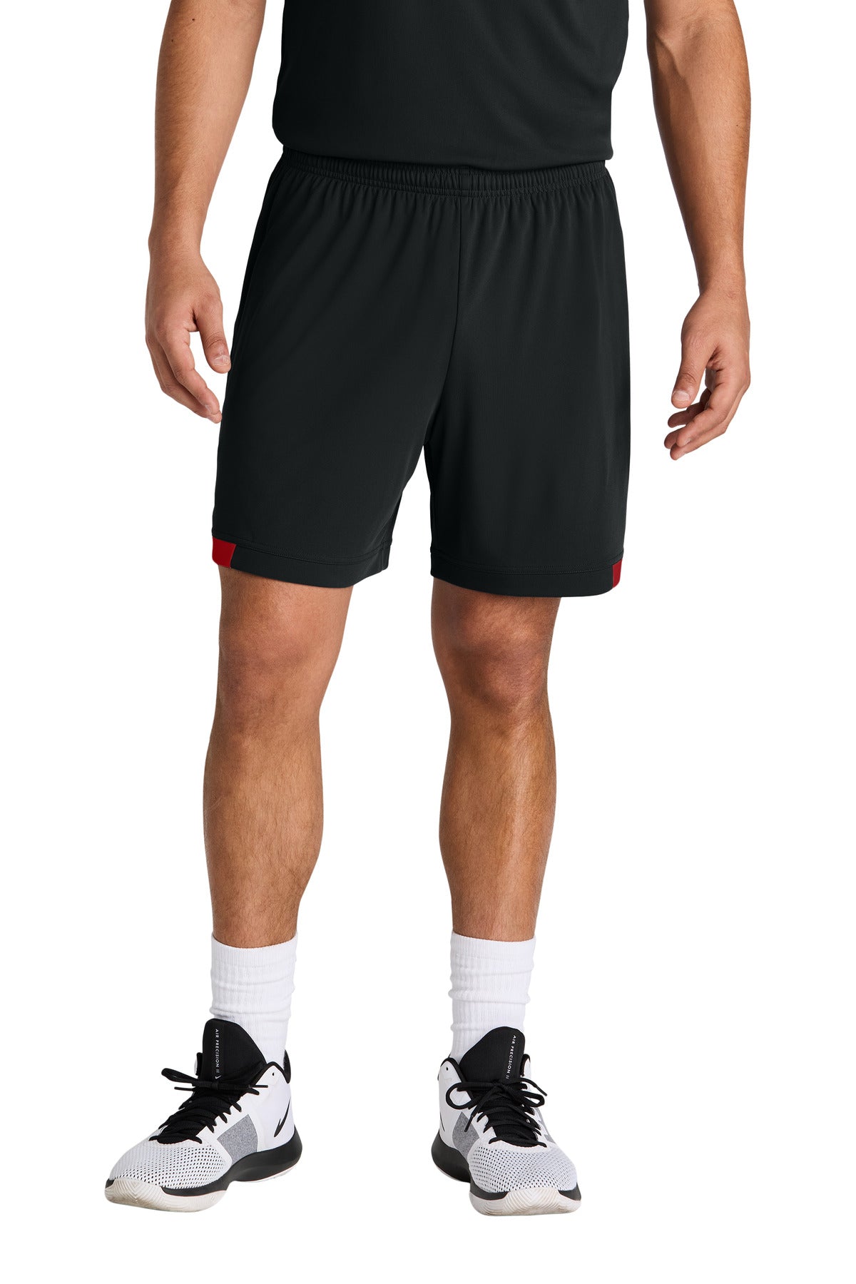 Sport-Tek Club 7  Short ST442 in Black/ Deep Red
