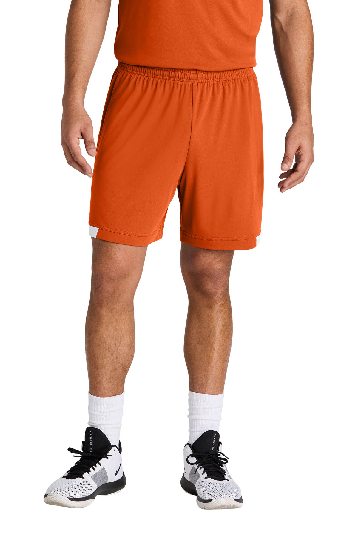 Sport-Tek Club 7  Short ST442 in Deep Orange/ White