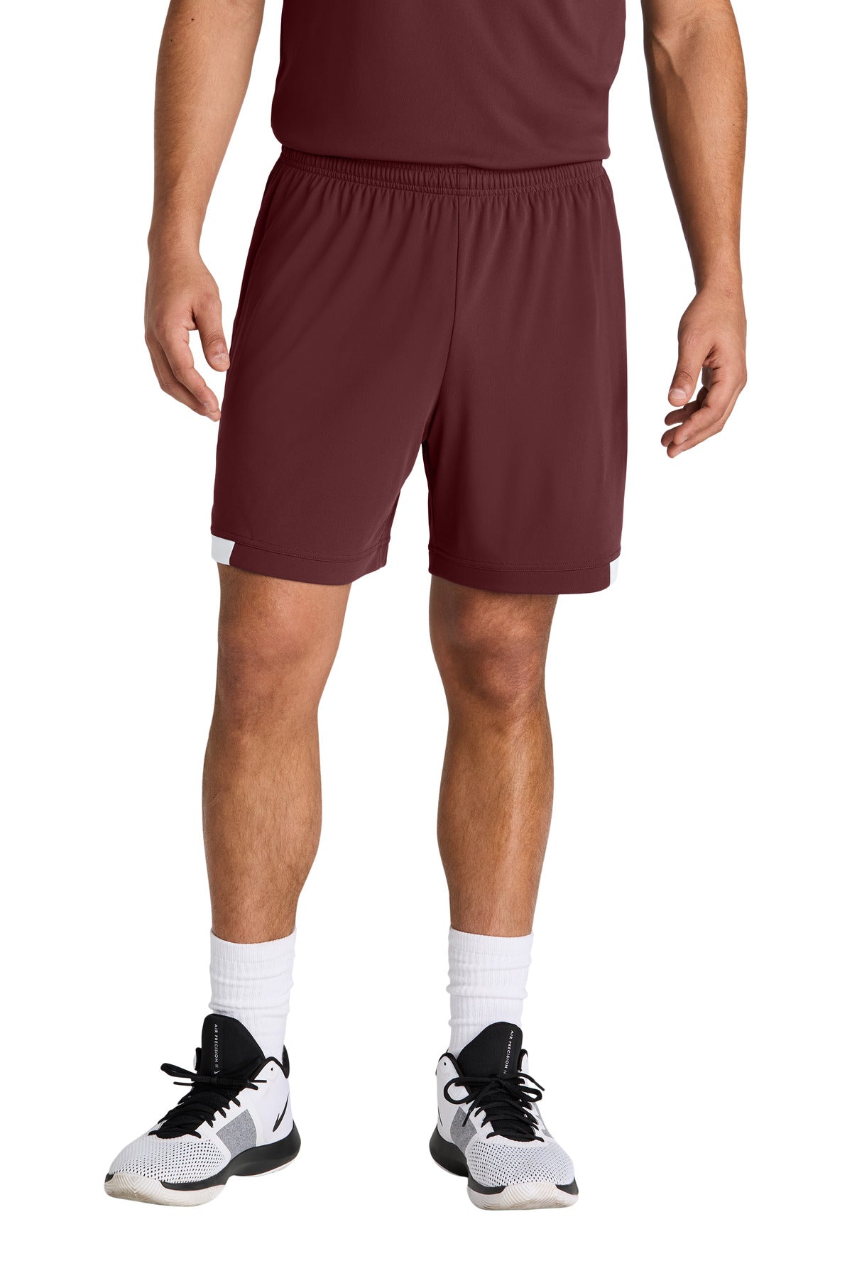 Sport-Tek Club 7  Short ST442 in Maroon/ White