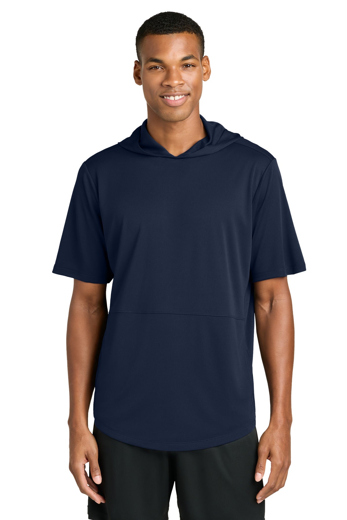 Sport-Tek Club Short Sleeve Hoodie ST445 in True Navy