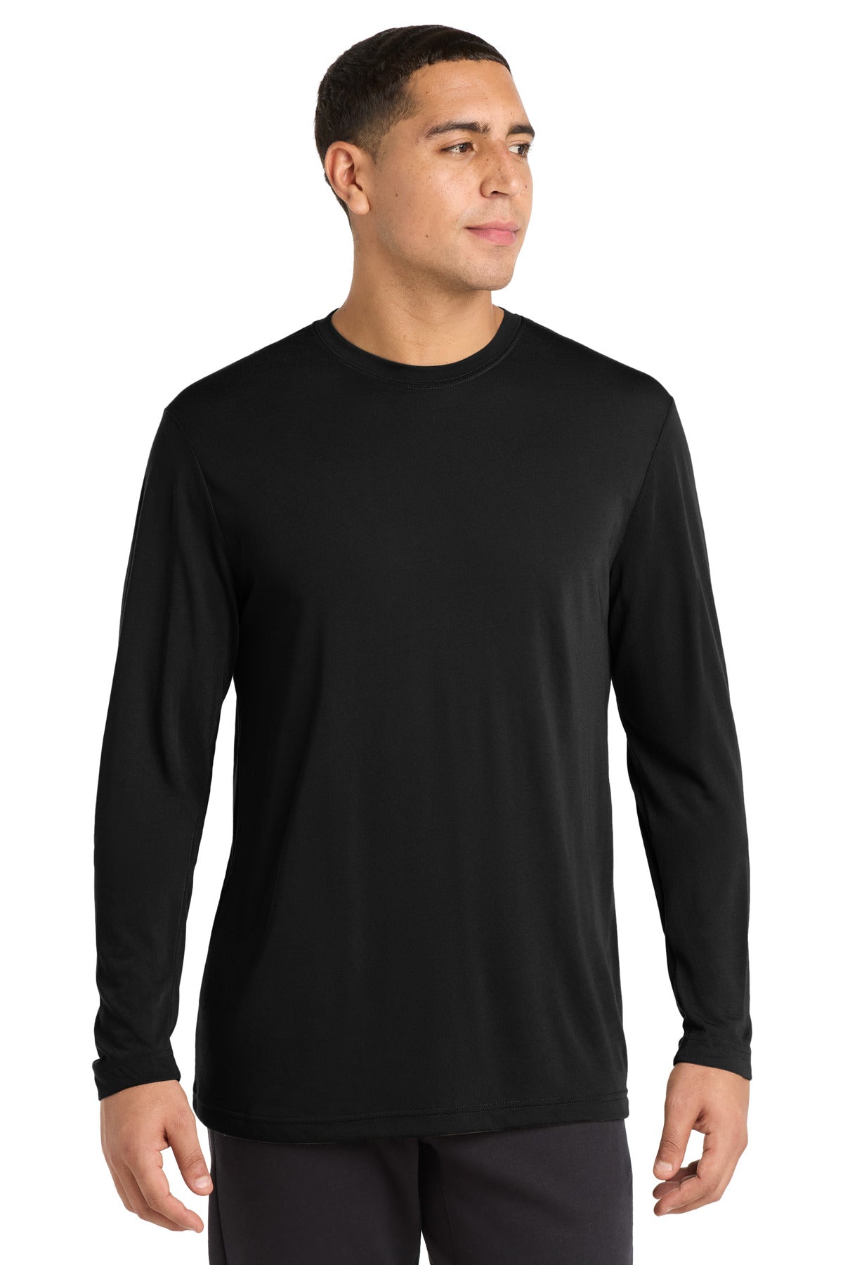 Sport-Tek Long Sleeve PosiCharge Competitor Cotton Touch Tee. ST450LS in Black