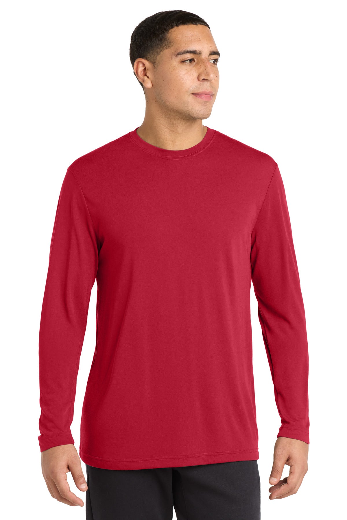 Sport-Tek Long Sleeve PosiCharge Competitor Cotton Touch Tee. ST450LS in Deep Red