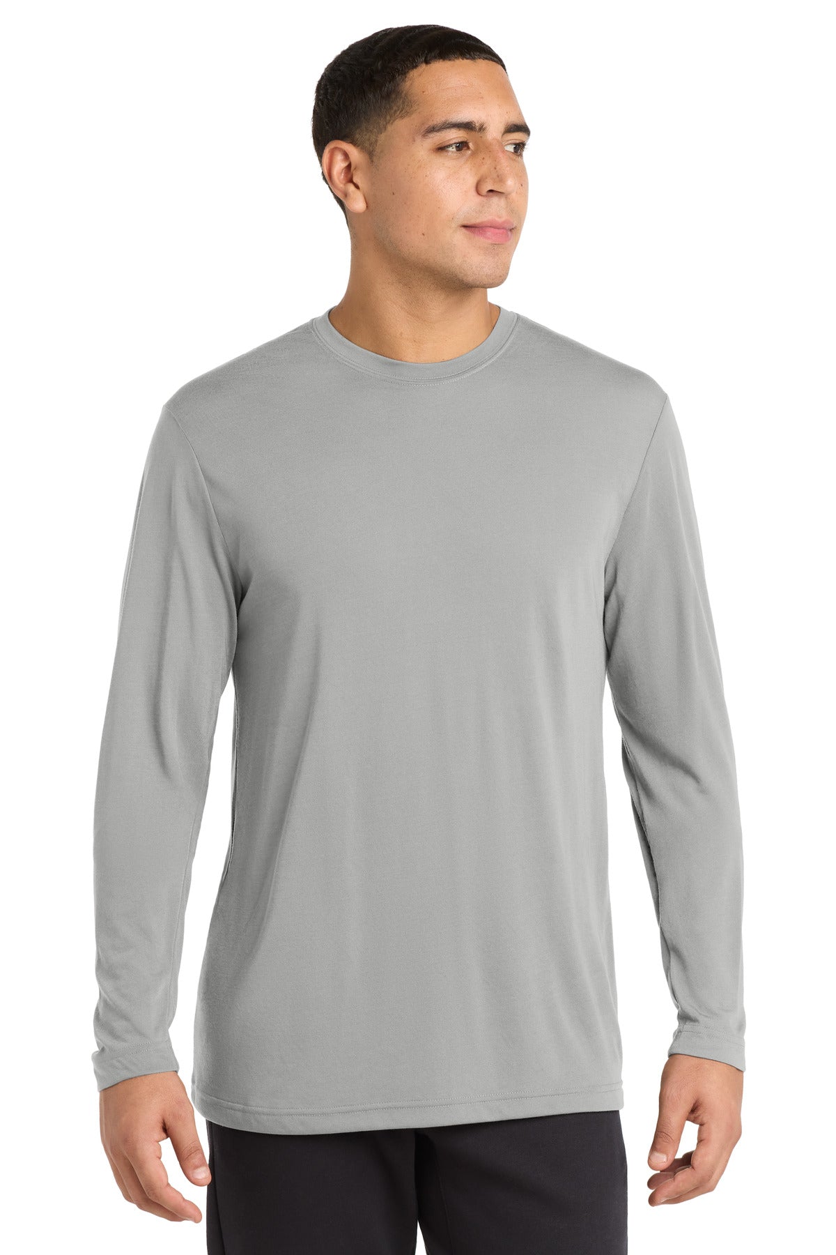 Sport-Tek Long Sleeve PosiCharge Competitor Cotton Touch Tee. ST450LS in Silver