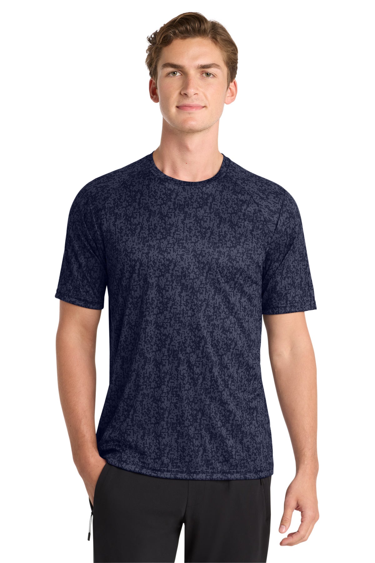 Sport-Tek  Digi Camo Tee. ST460 in True Navy