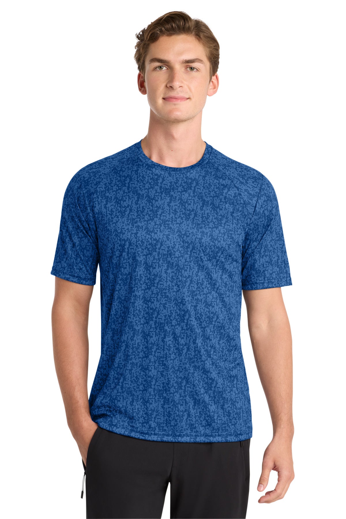 Sport-Tek  Digi Camo Tee. ST460 in True Royal