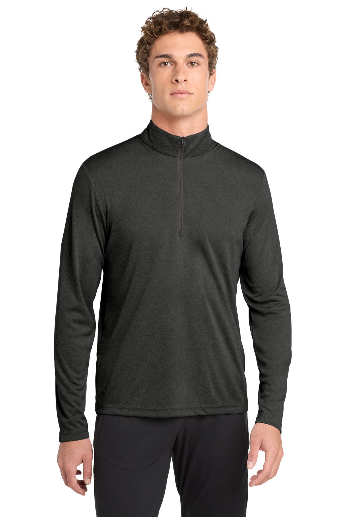 Sport-Tek  Endeavor 1/2-Zip Pullover. ST469 in Black Heather