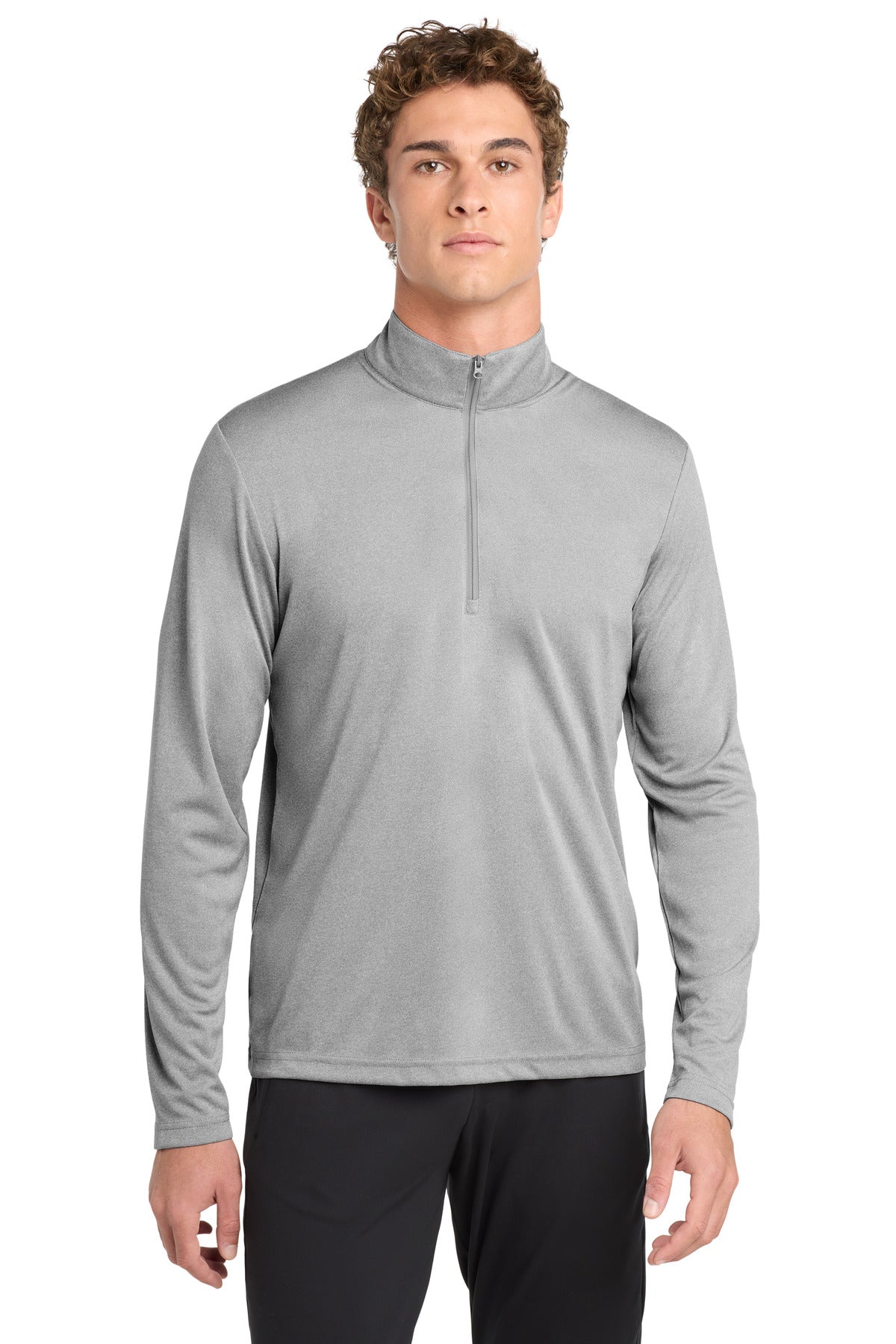 Sport-Tek  Endeavor 1/2-Zip Pullover. ST469 in Light Grey Heather