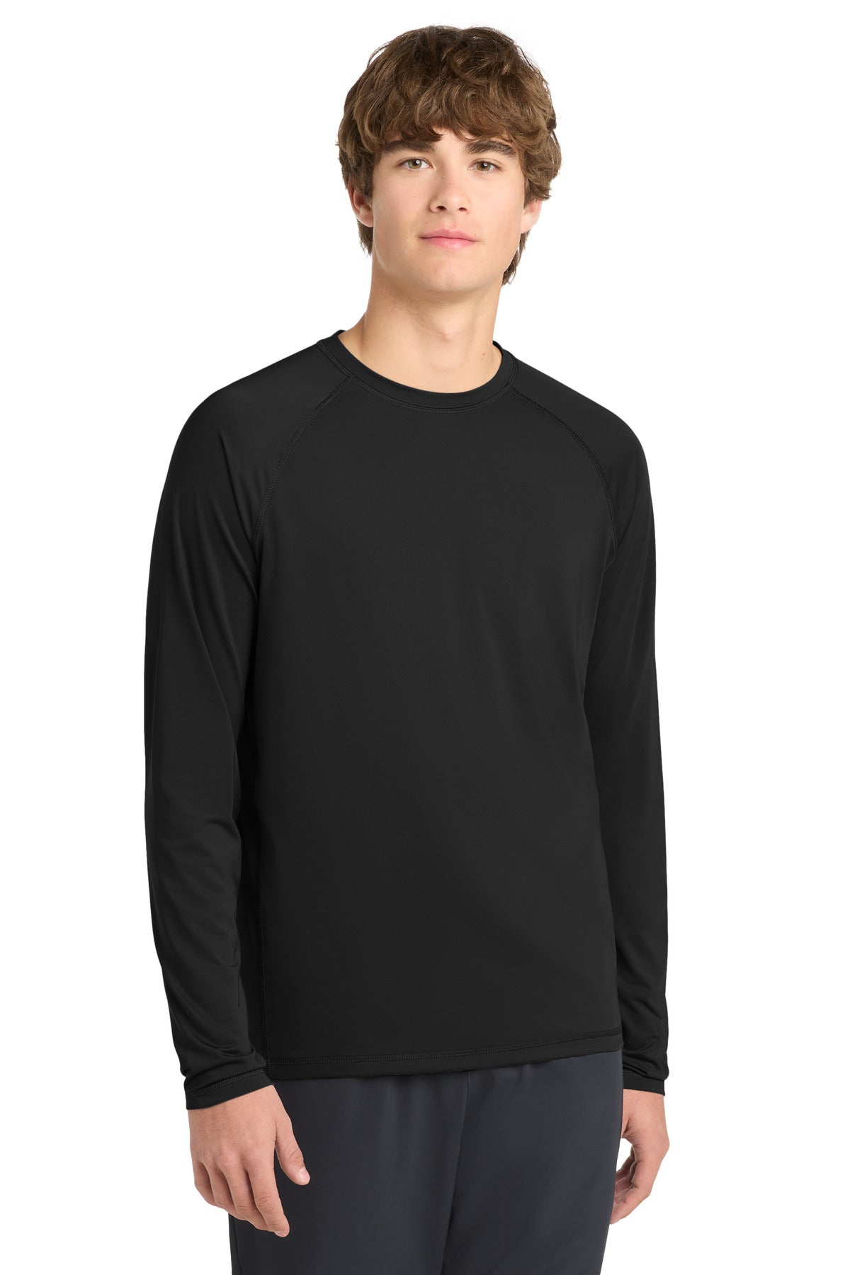 Sport-Tek  Long Sleeve Rashguard Tee. ST470LS in Black