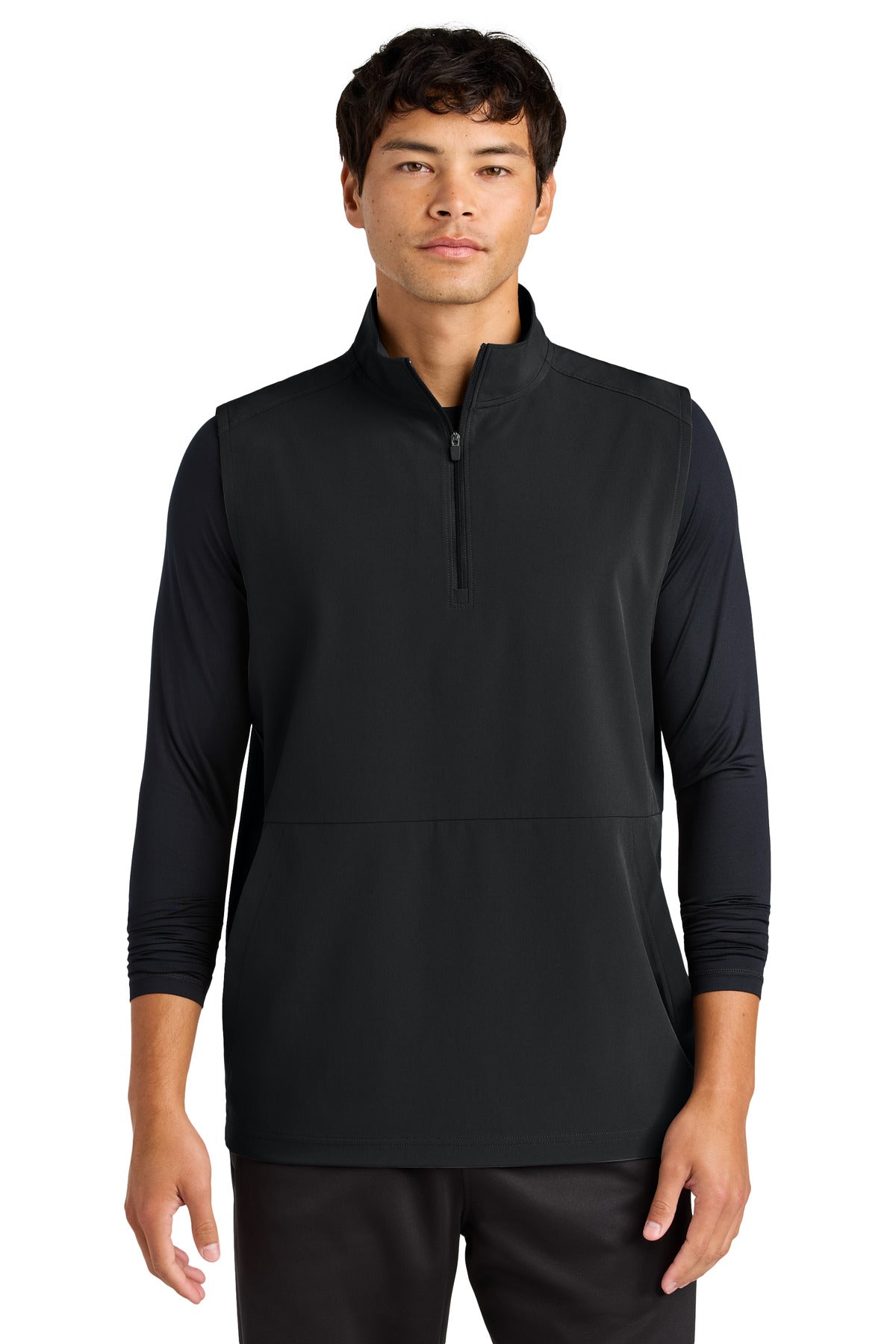 Sport-Tek Repeat 1/2-Zip Vest ST487 in Black