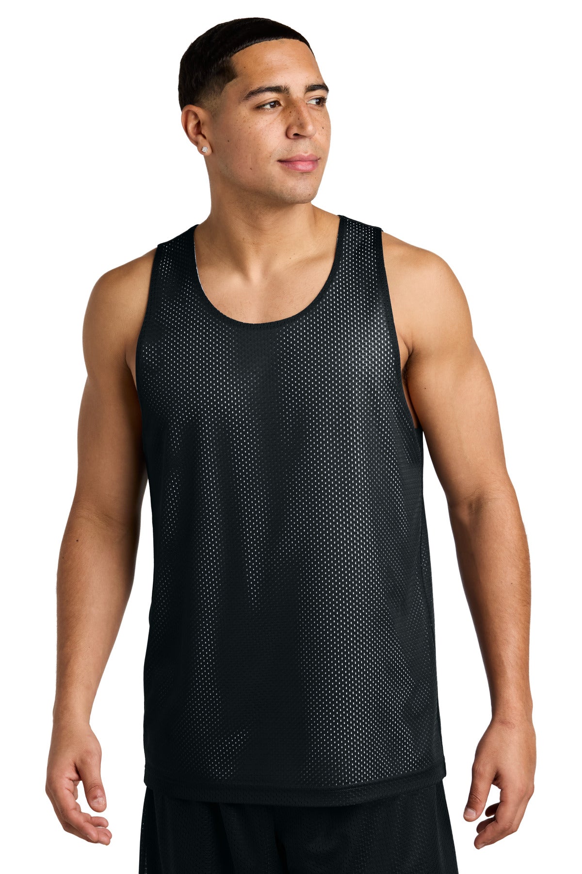 Sport-Tek PosiCharge Reversible Mesh Tank ST5000 in Black/ White
