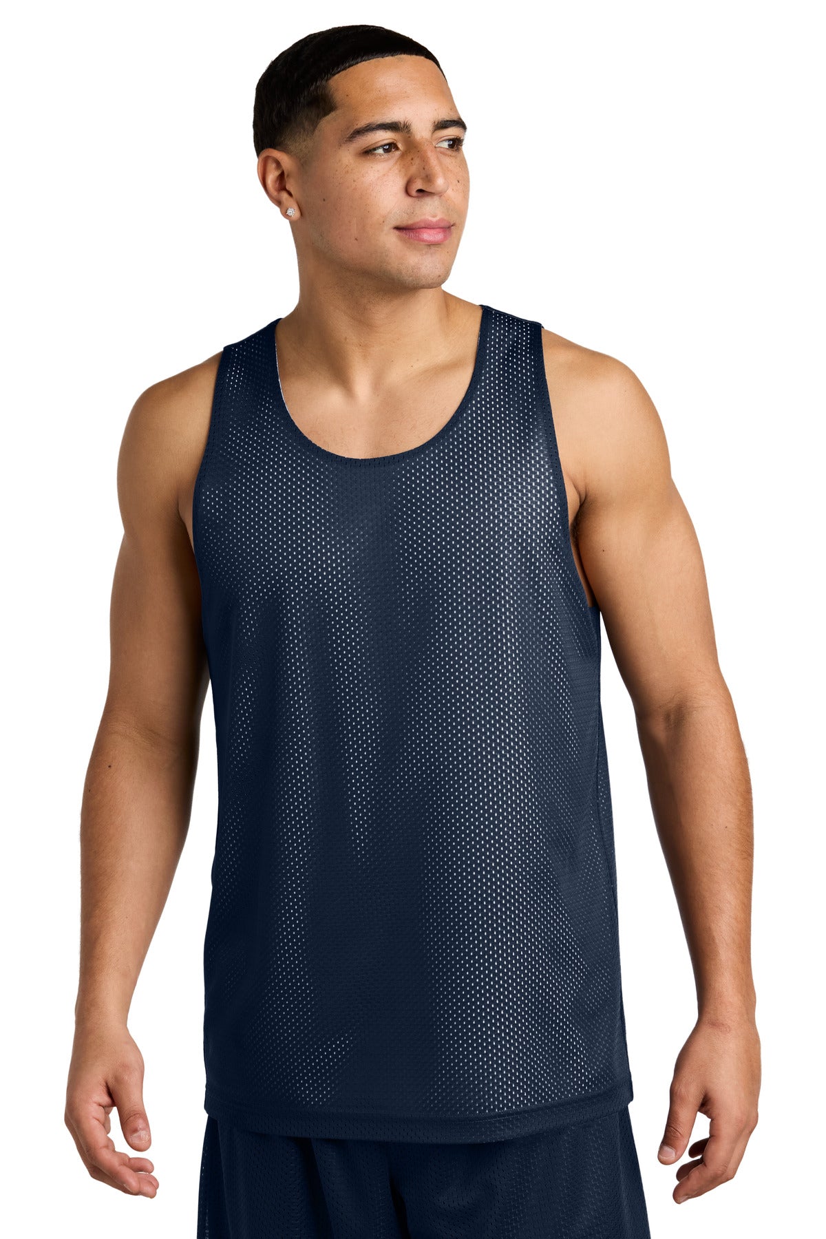 Sport-Tek PosiCharge Reversible Mesh Tank ST5000 in True Navy/ White