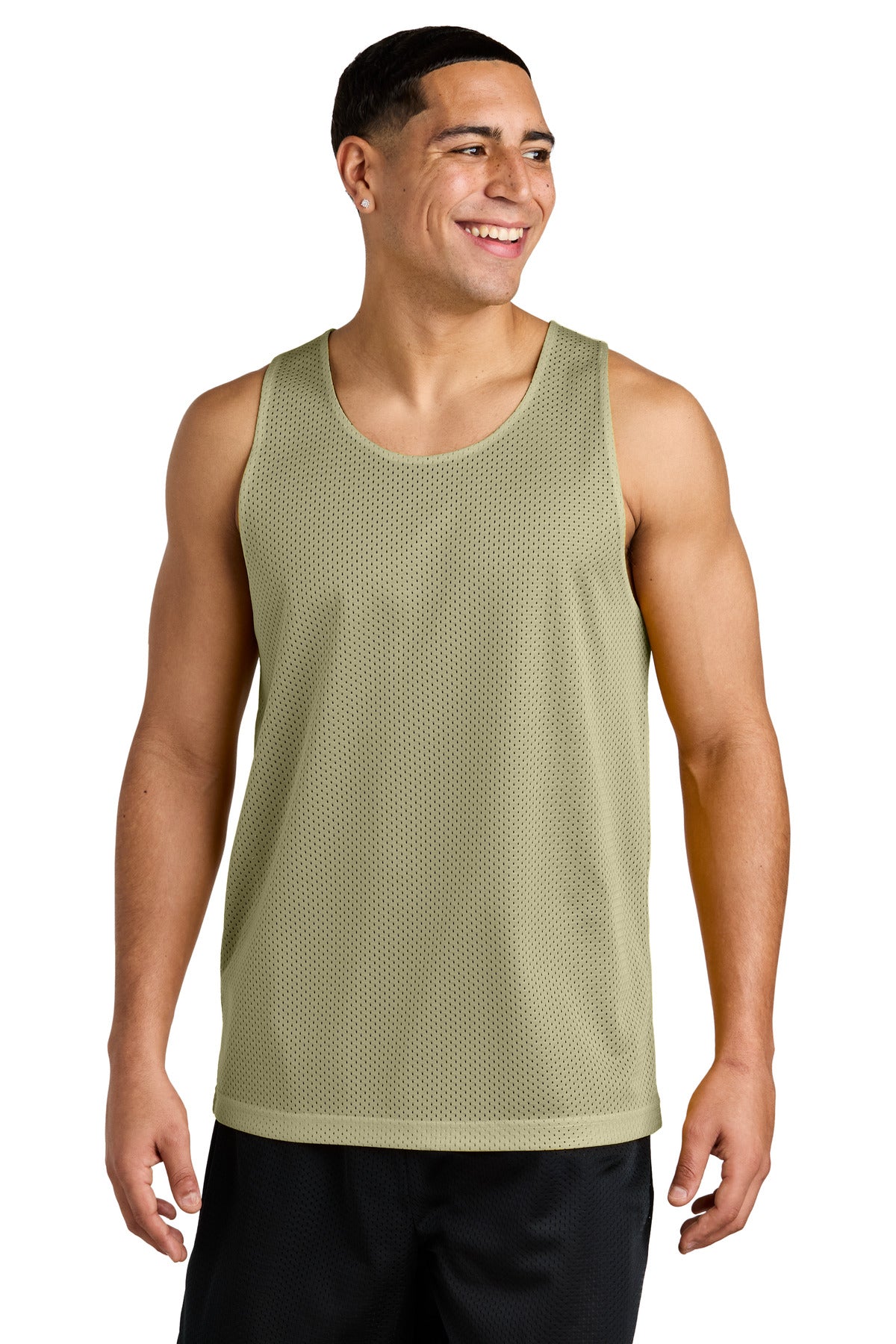 Sport-Tek PosiCharge Reversible Mesh Tank ST5000 in Vegas Gold/ Black