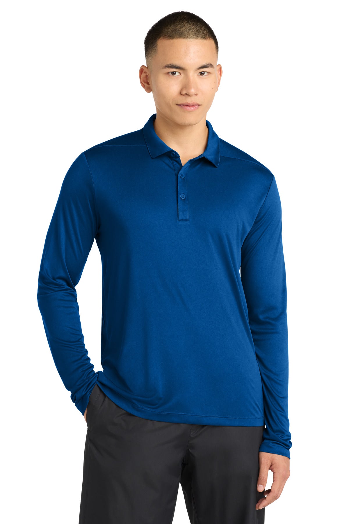 Sport-Tek   Posi-UV  Pro Long Sleeve Polo. ST520LS in True Royal